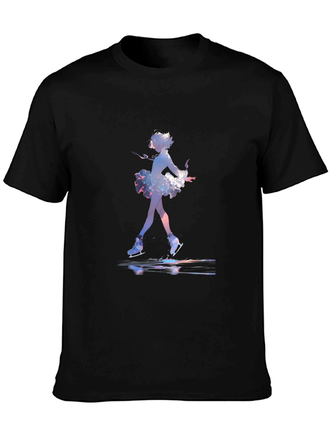 Skating Anime Graphic Tee - Black