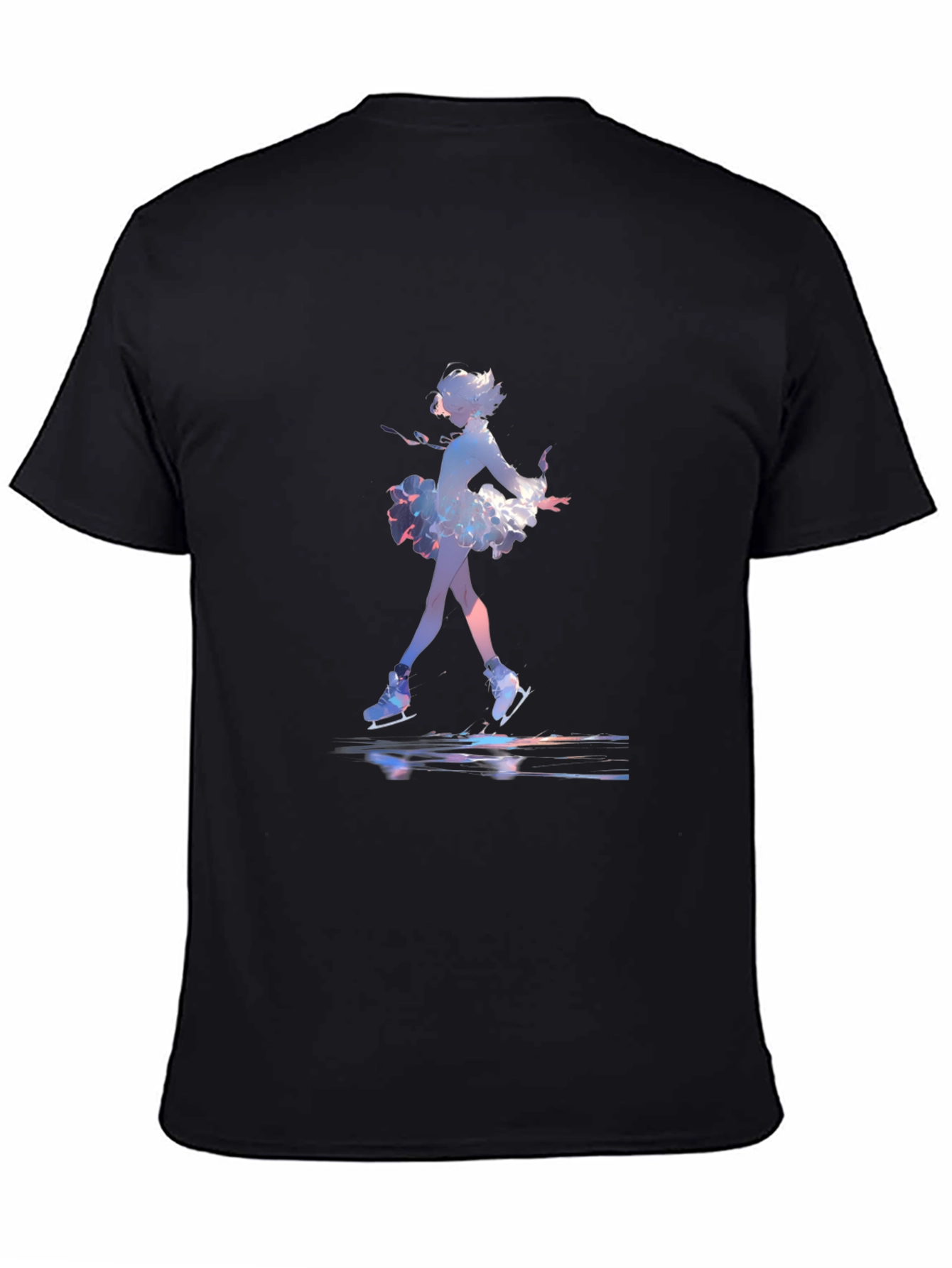 Skating Anime Graphic Tee - Black
