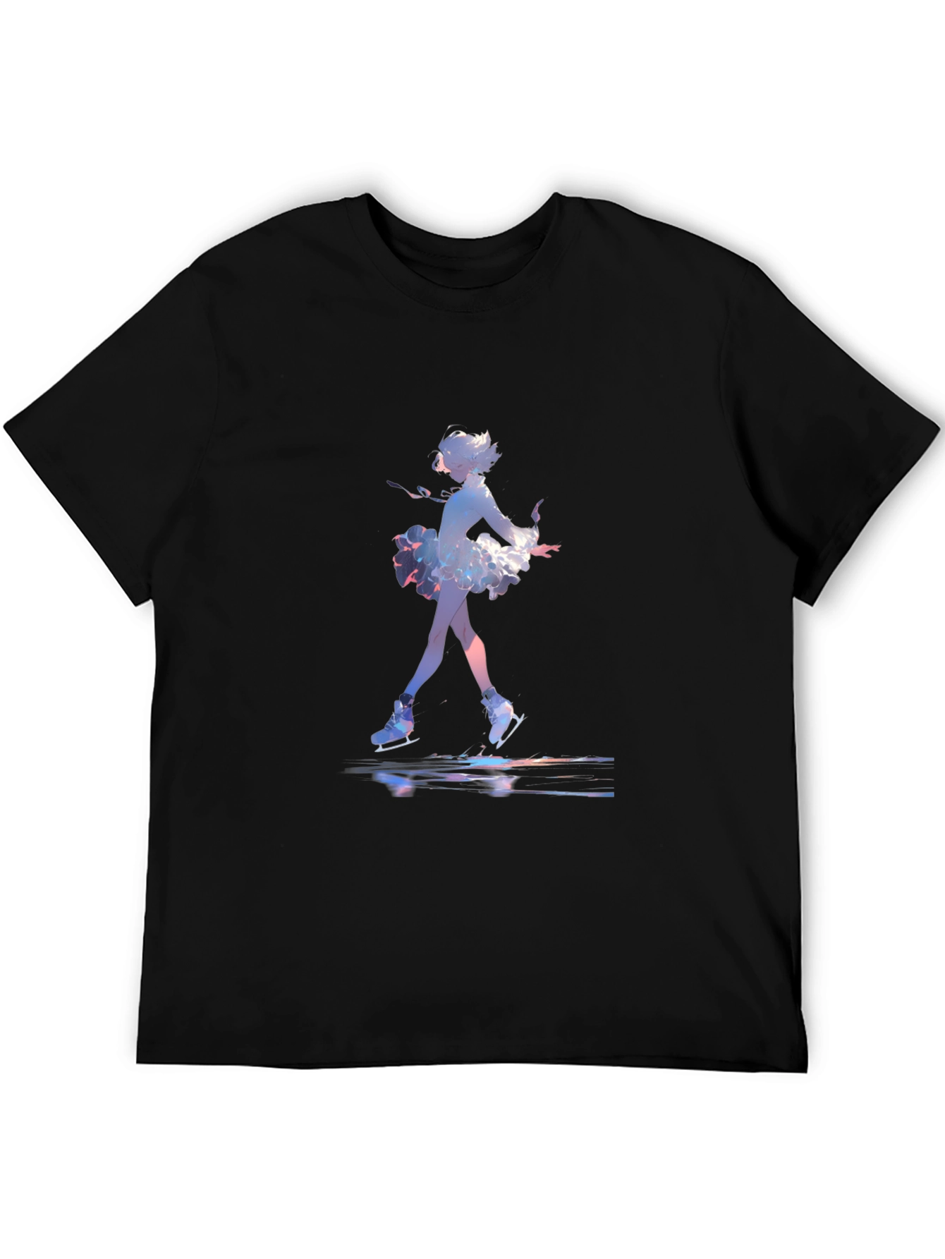 Skating Anime Graphic Tee - Black