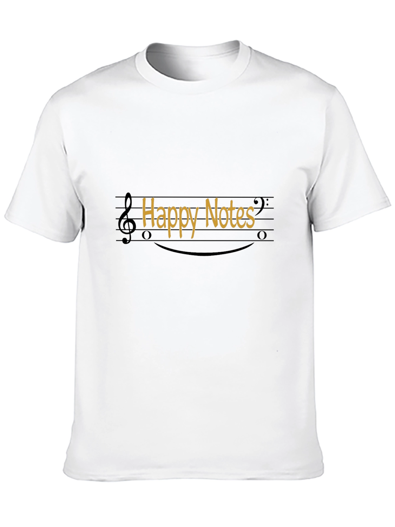 Happy Notes Black T-Shirt Music Lover Tee