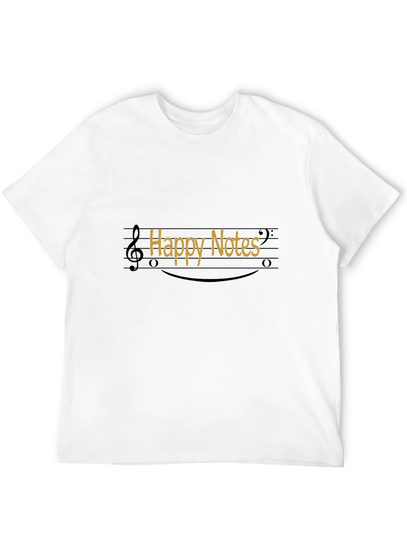 Happy Notes Black T-Shirt Music Lover Tee