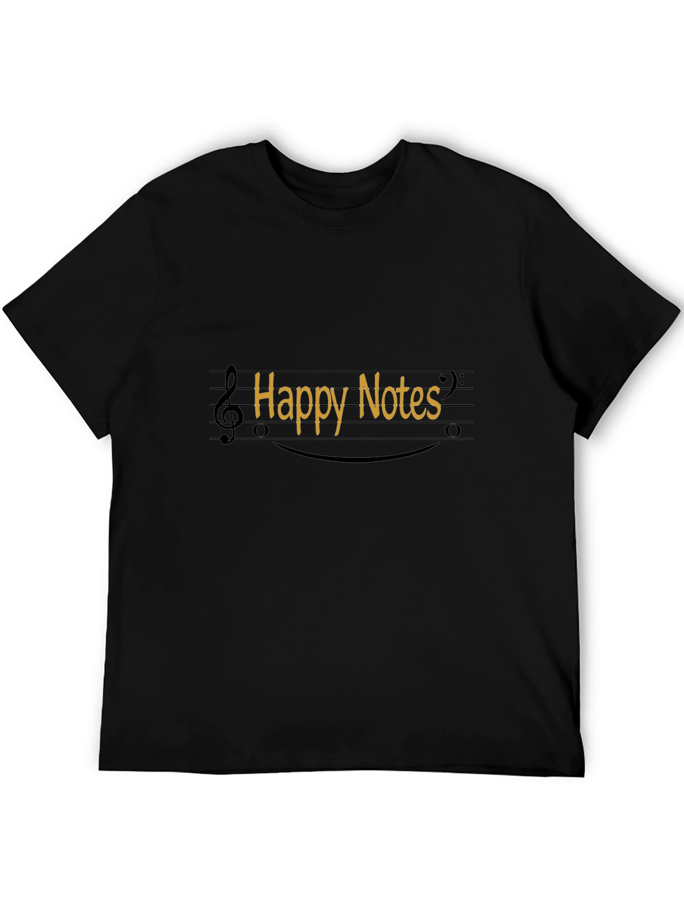 Happy Notes Black T-Shirt Music Lover Tee