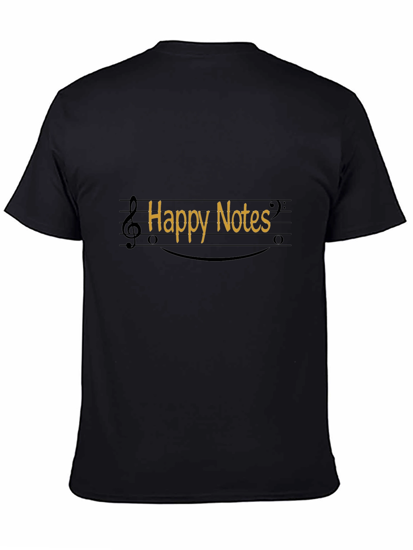 Happy Notes Black T-Shirt Music Lover Tee
