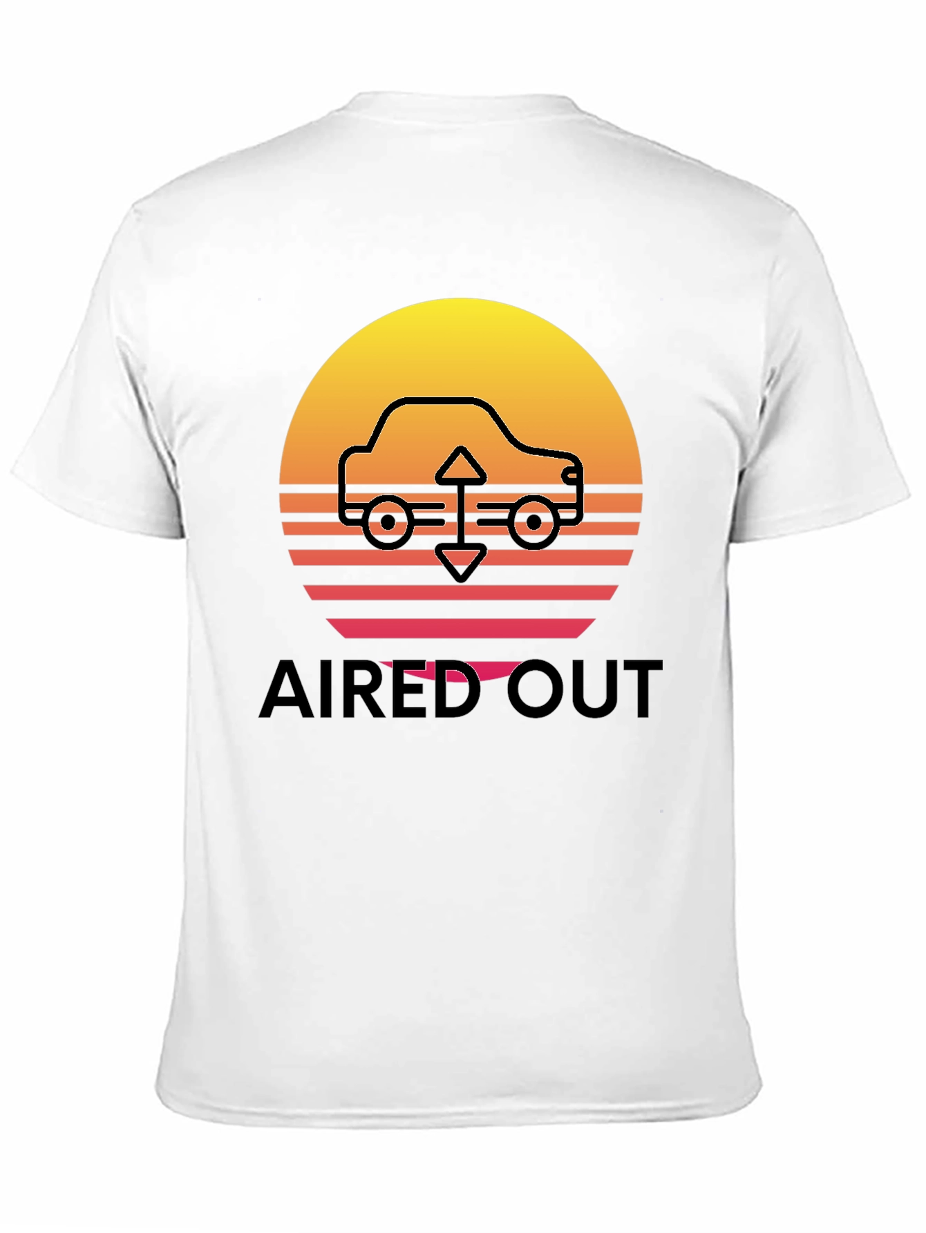 Aired Out Car Graphic Tee - Retro Sunset Design