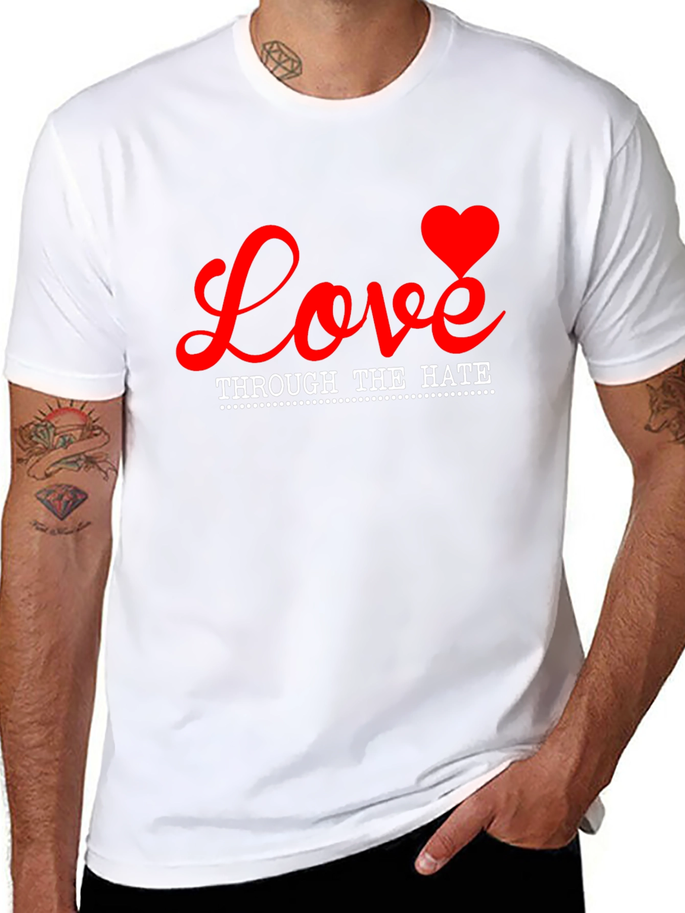 Love Through Hate Graphic Tee - Black