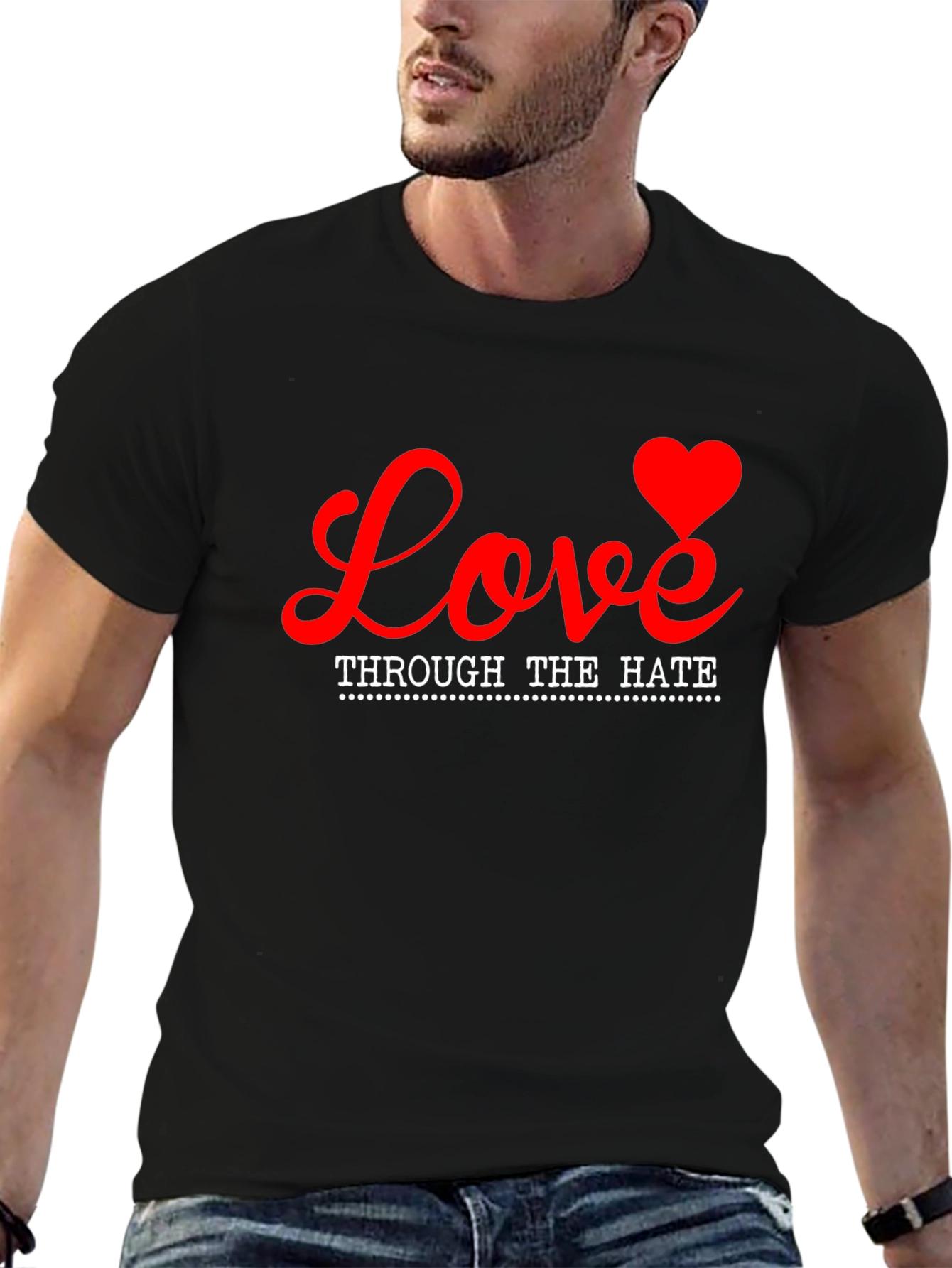 Love Through Hate Graphic Tee - Black