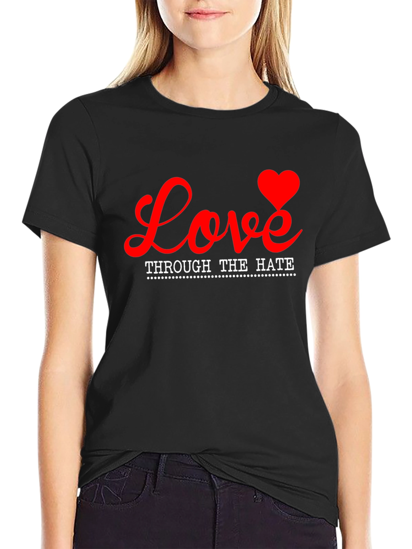 Love Through Hate Graphic Tee - Black