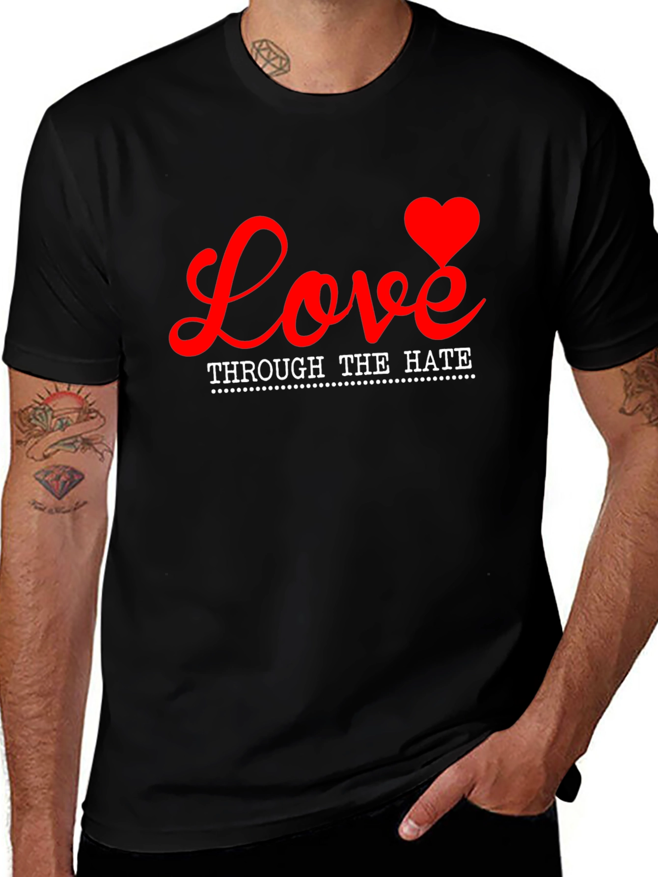 Love Through Hate Graphic Tee - Black