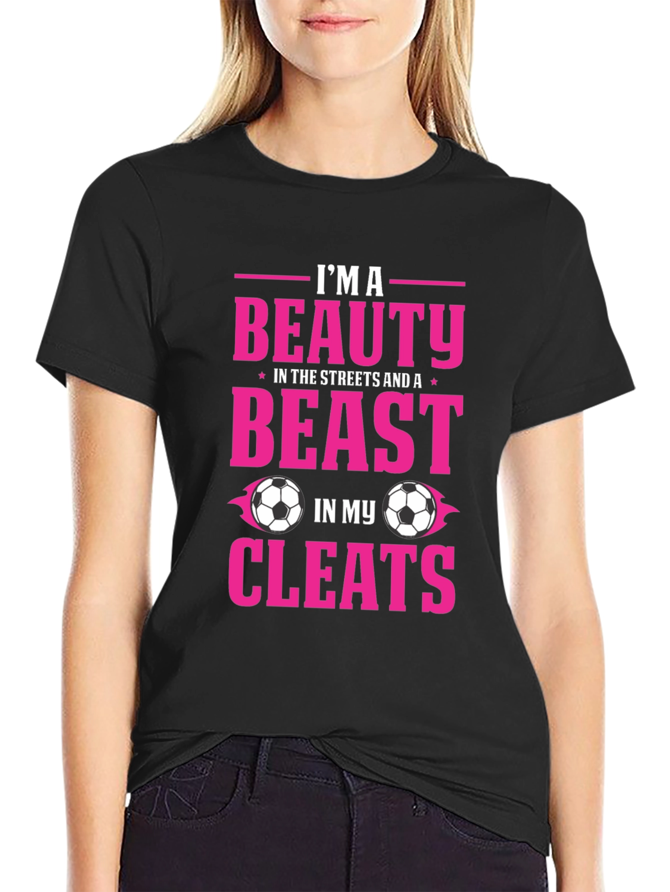 Beauty and Beast Soccer Cleats Graphic Tee