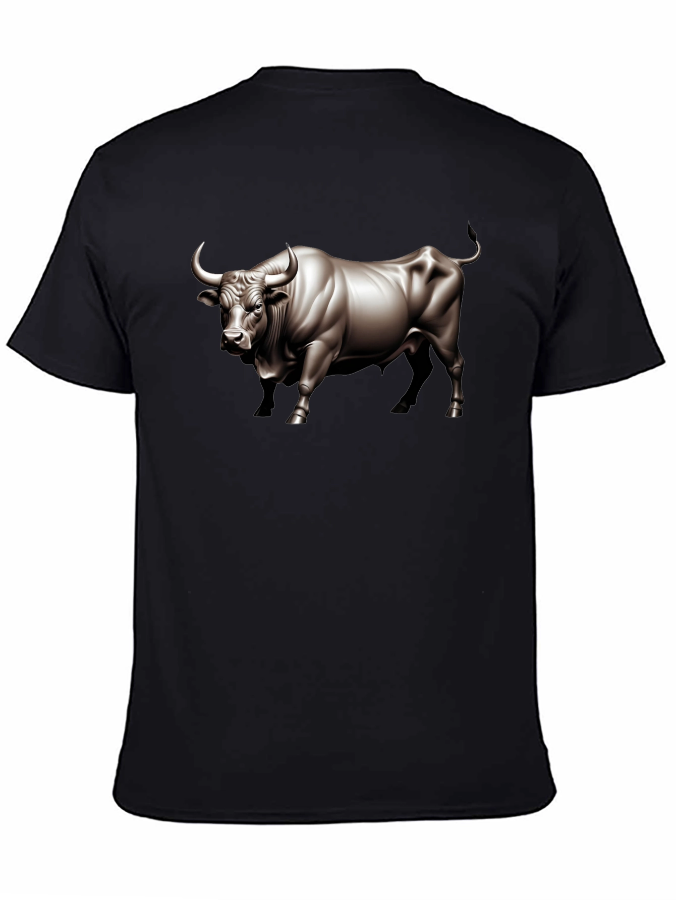 Bull Graphic Tee - Black Cotton T-Shirt