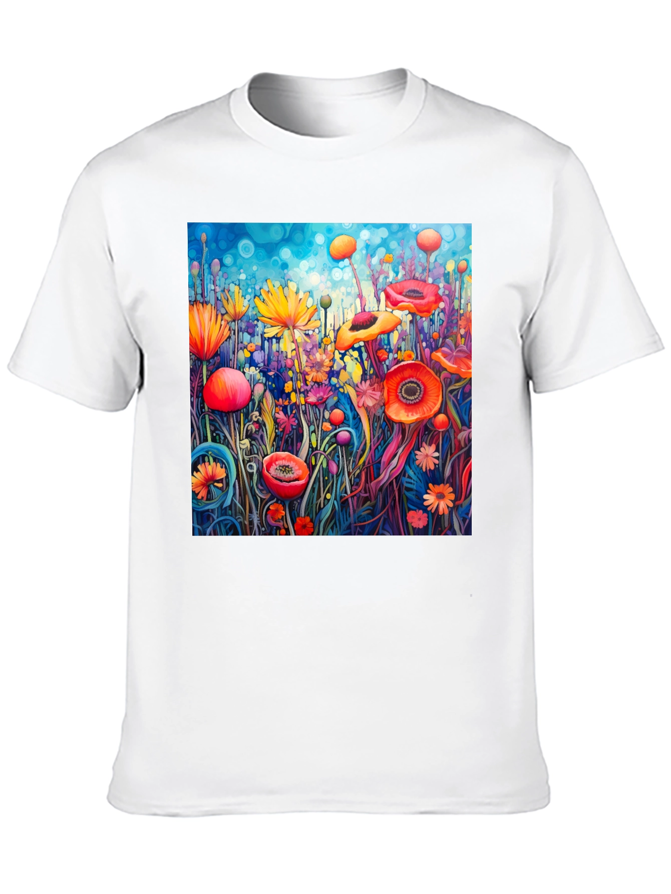 Vibrant Floral Art Print T-Shirt