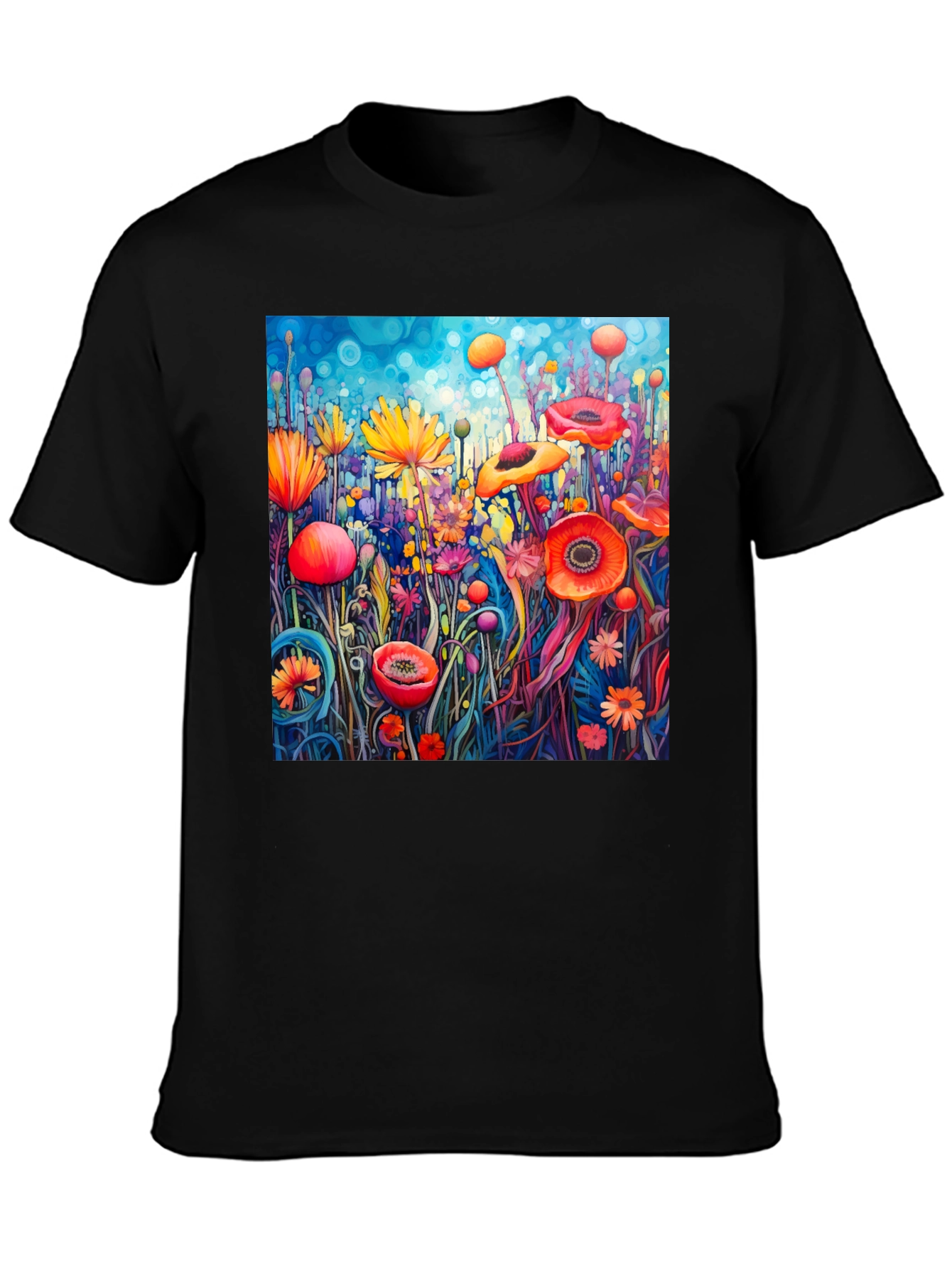 Vibrant Floral Art Print T-Shirt