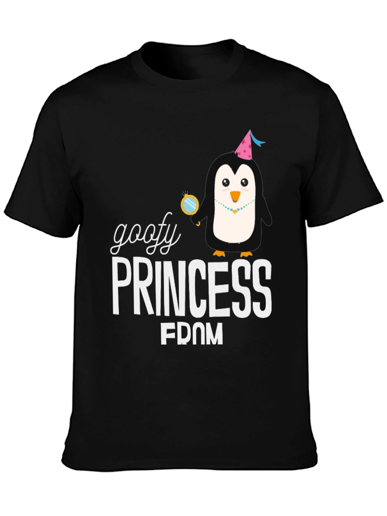 Goofy Princess Penguin Graphic T-Shirt