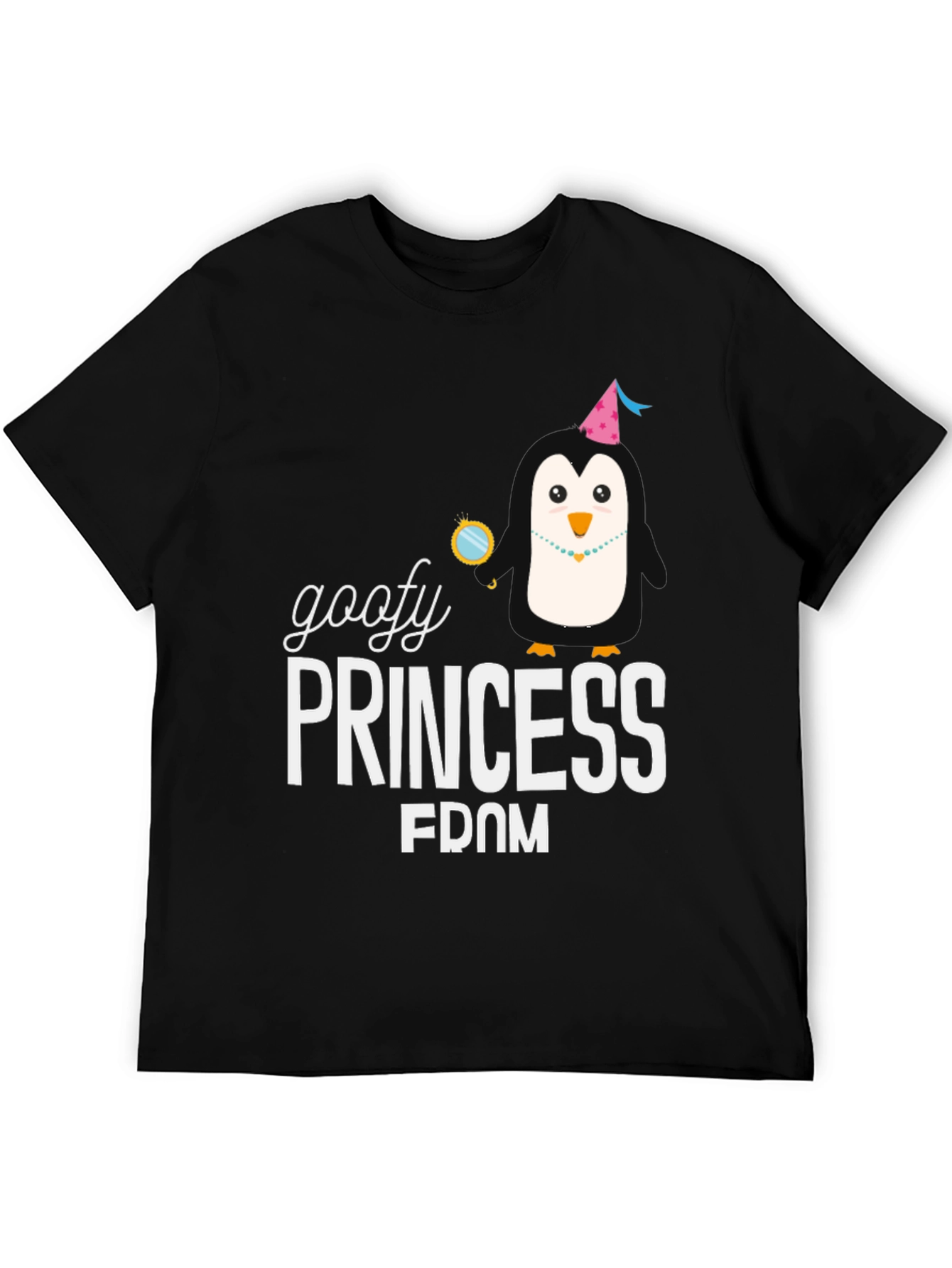 Goofy Princess Penguin Graphic T-Shirt