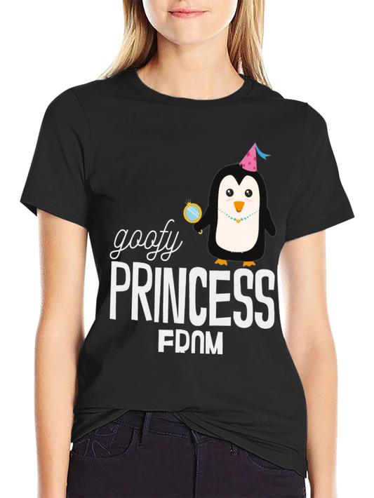 Goofy Princess Penguin Graphic T-Shirt