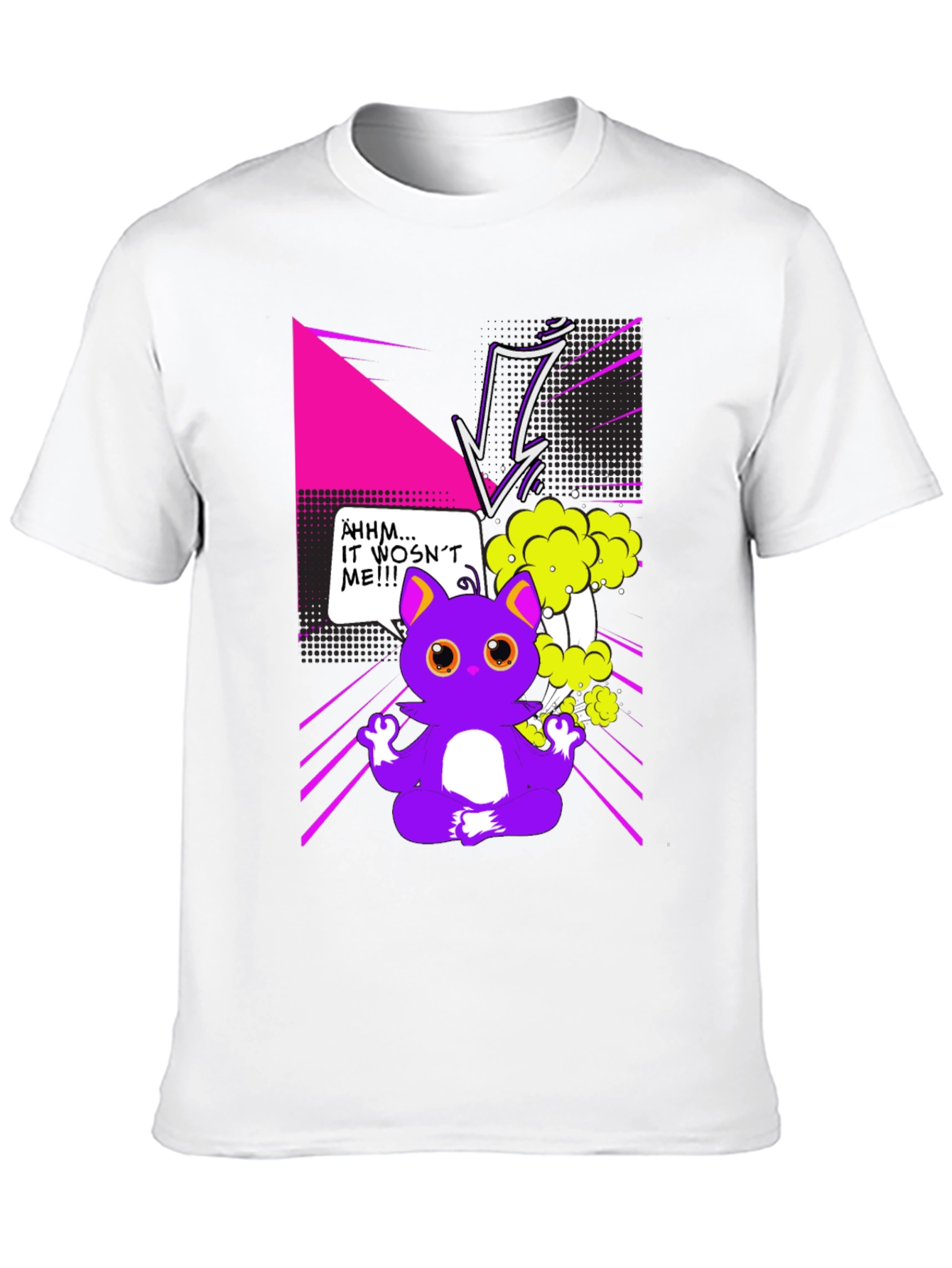Funny Cartoon Cat Graphic T-Shirt