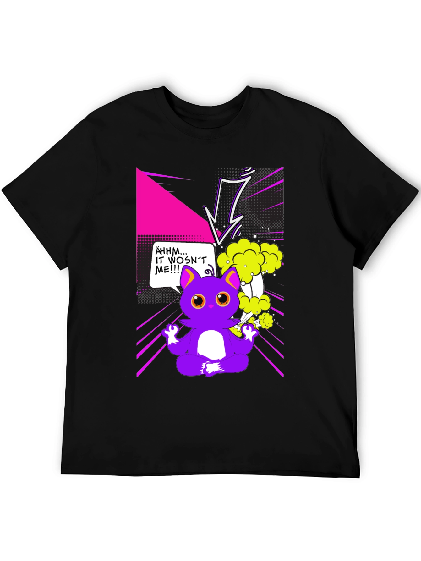 Funny Cartoon Cat Graphic T-Shirt