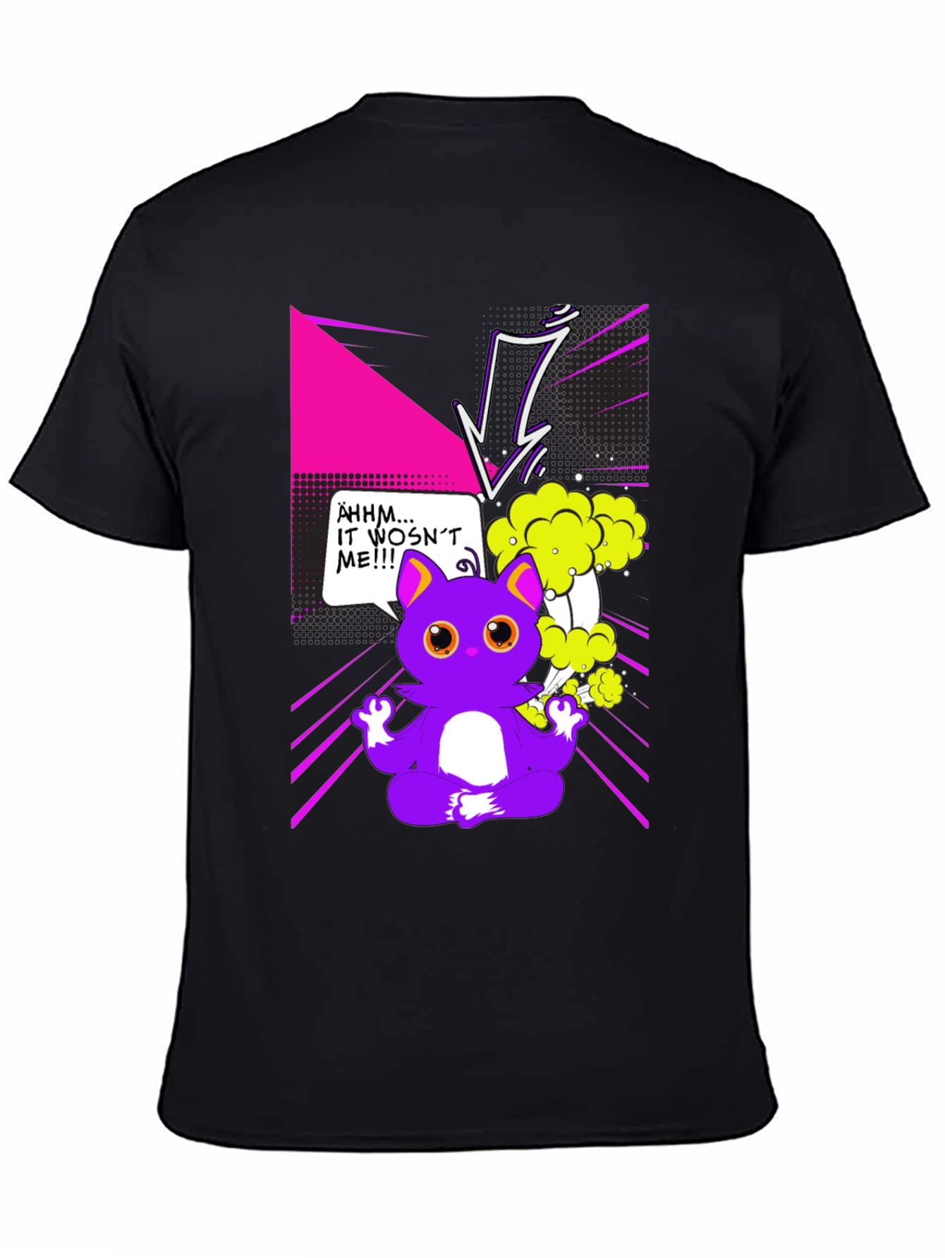 Funny Cartoon Cat Graphic T-Shirt