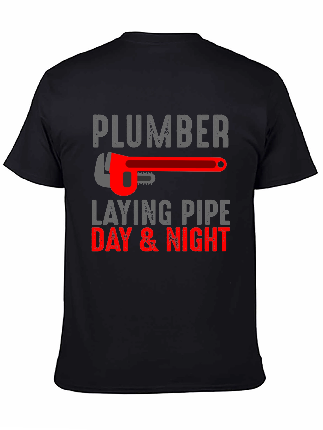 Plumber Laying Pipe Day & Night Graphic T-Shirt