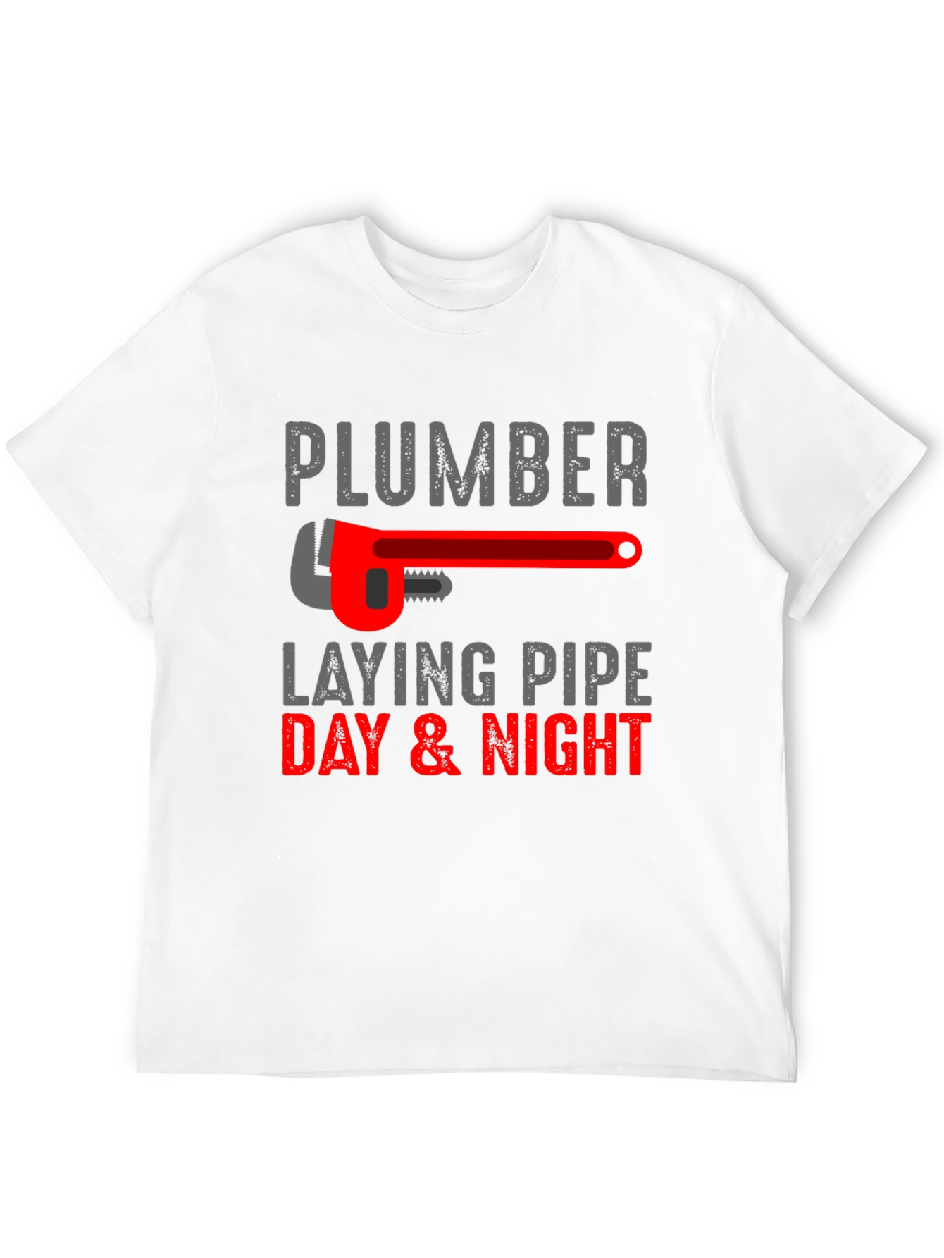 Plumber Laying Pipe Day & Night Graphic T-Shirt
