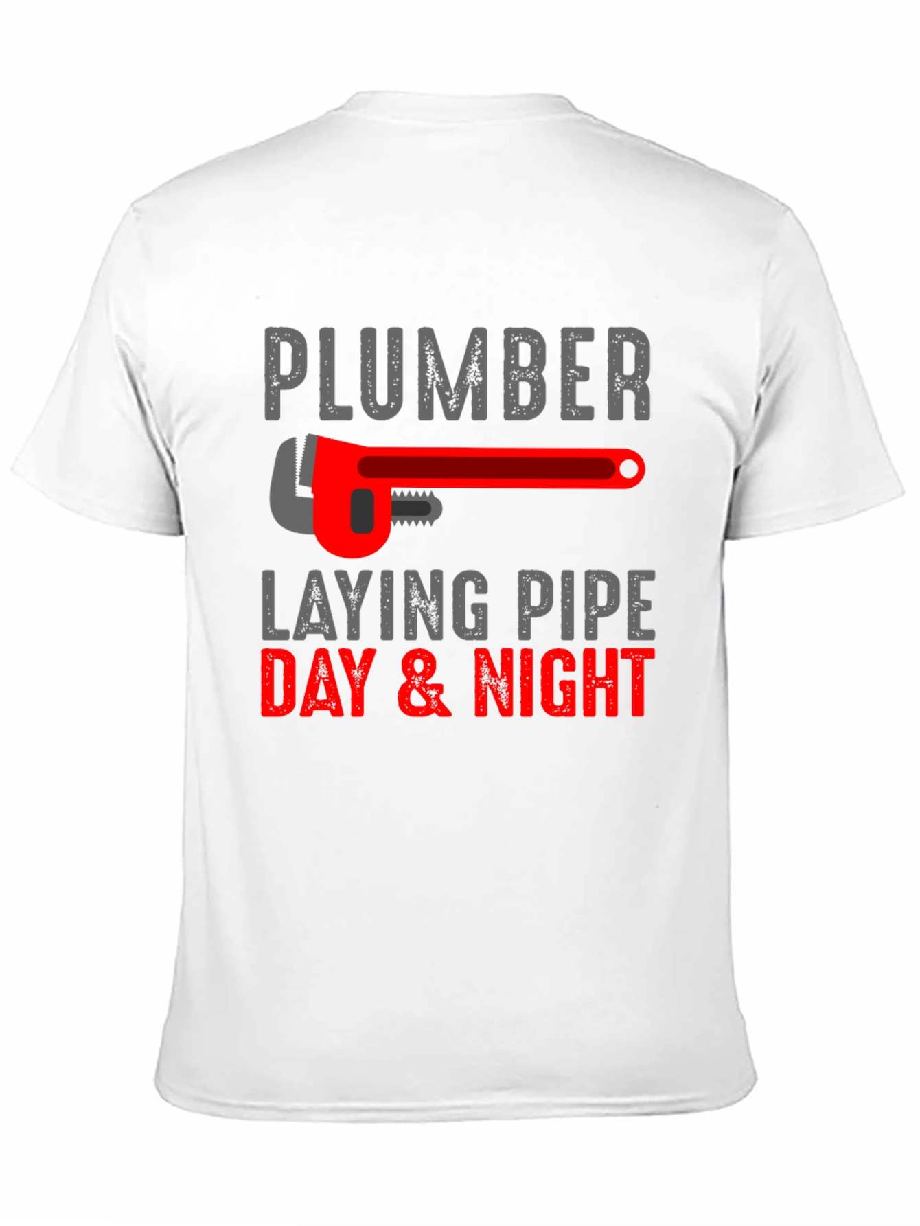 Plumber Laying Pipe Day & Night Graphic T-Shirt