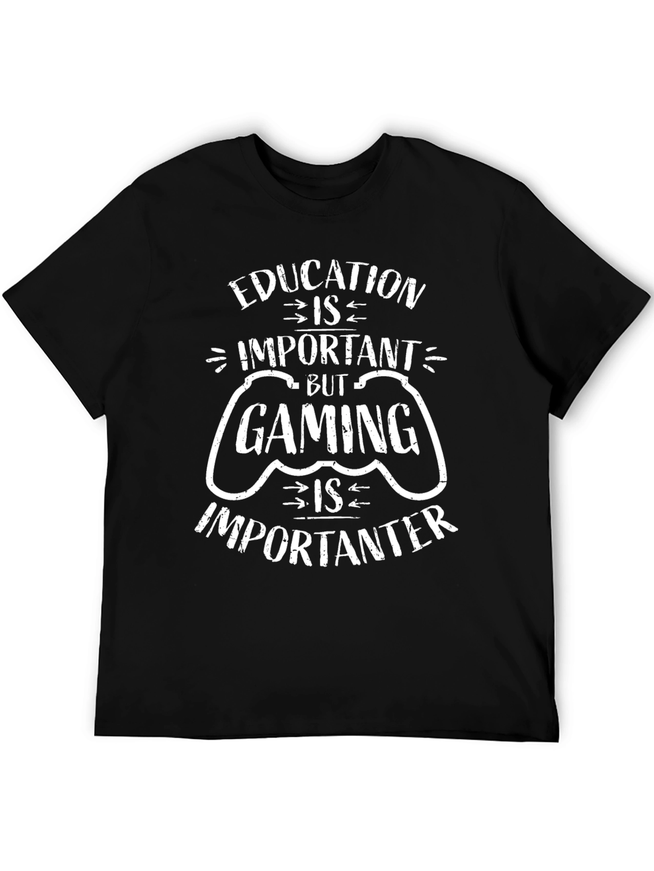 Funny Gamer T-Shirt - Education vs. Gaming