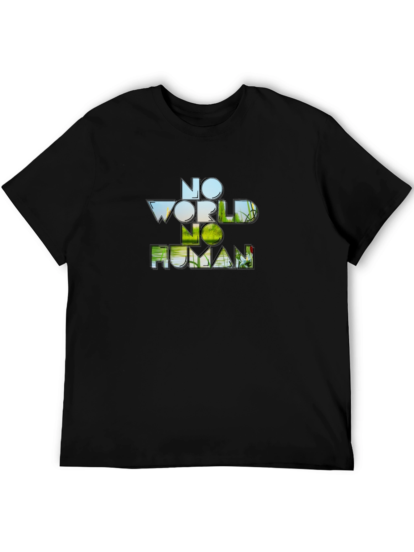 No World No Human Graphic Print T-Shirt