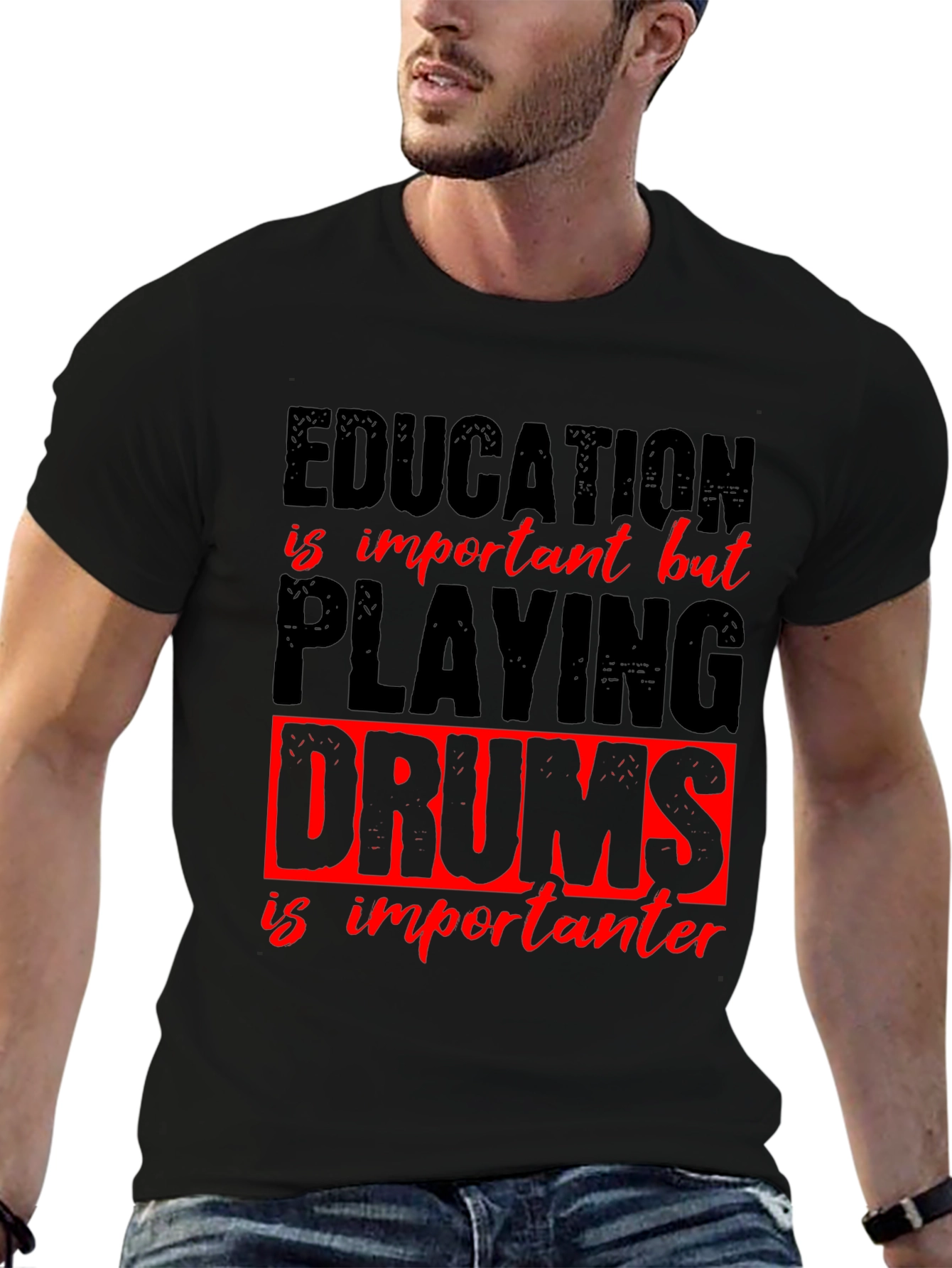 Education vs. Drums Graphic Tee