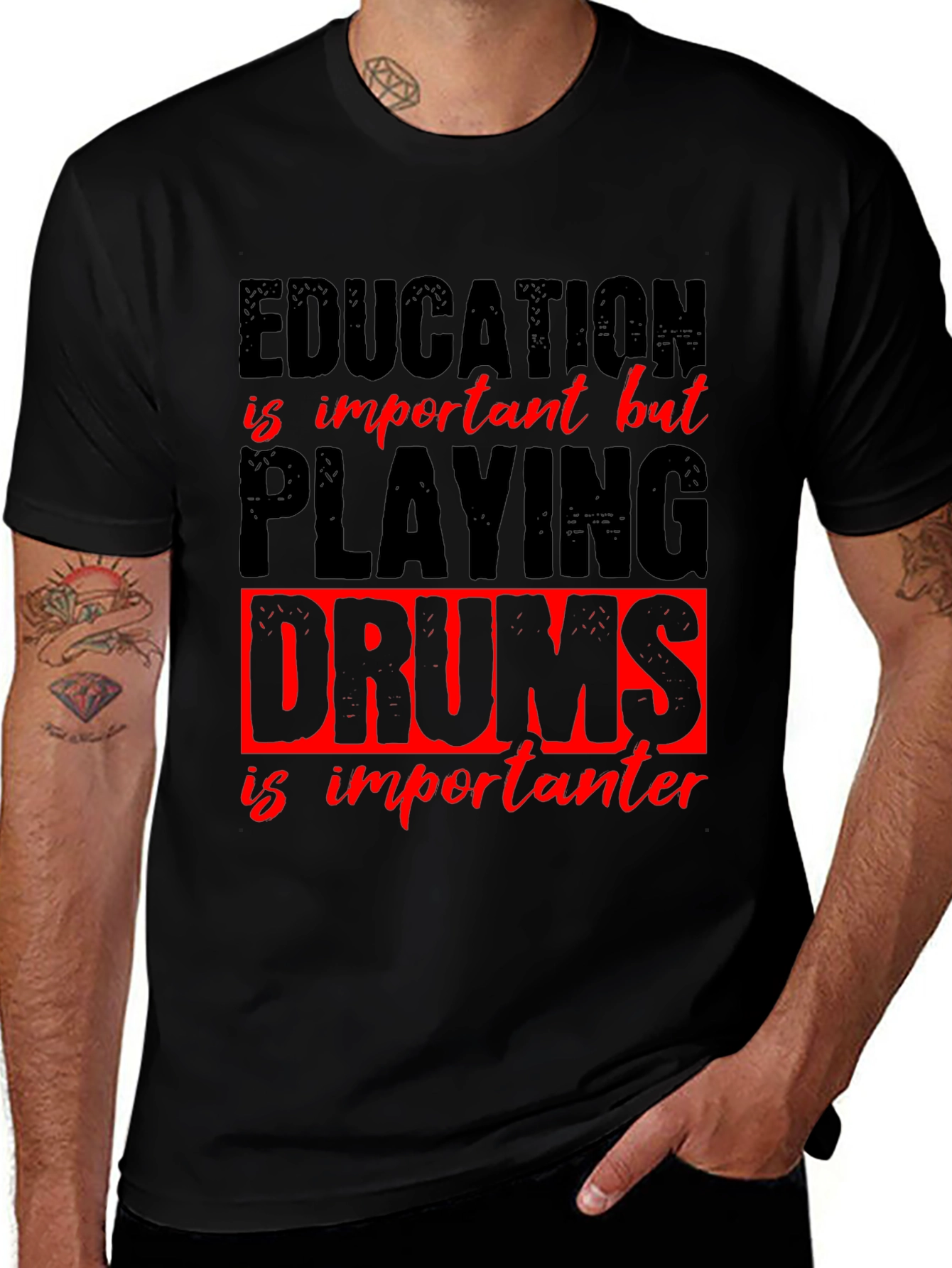 Education vs. Drums Graphic Tee