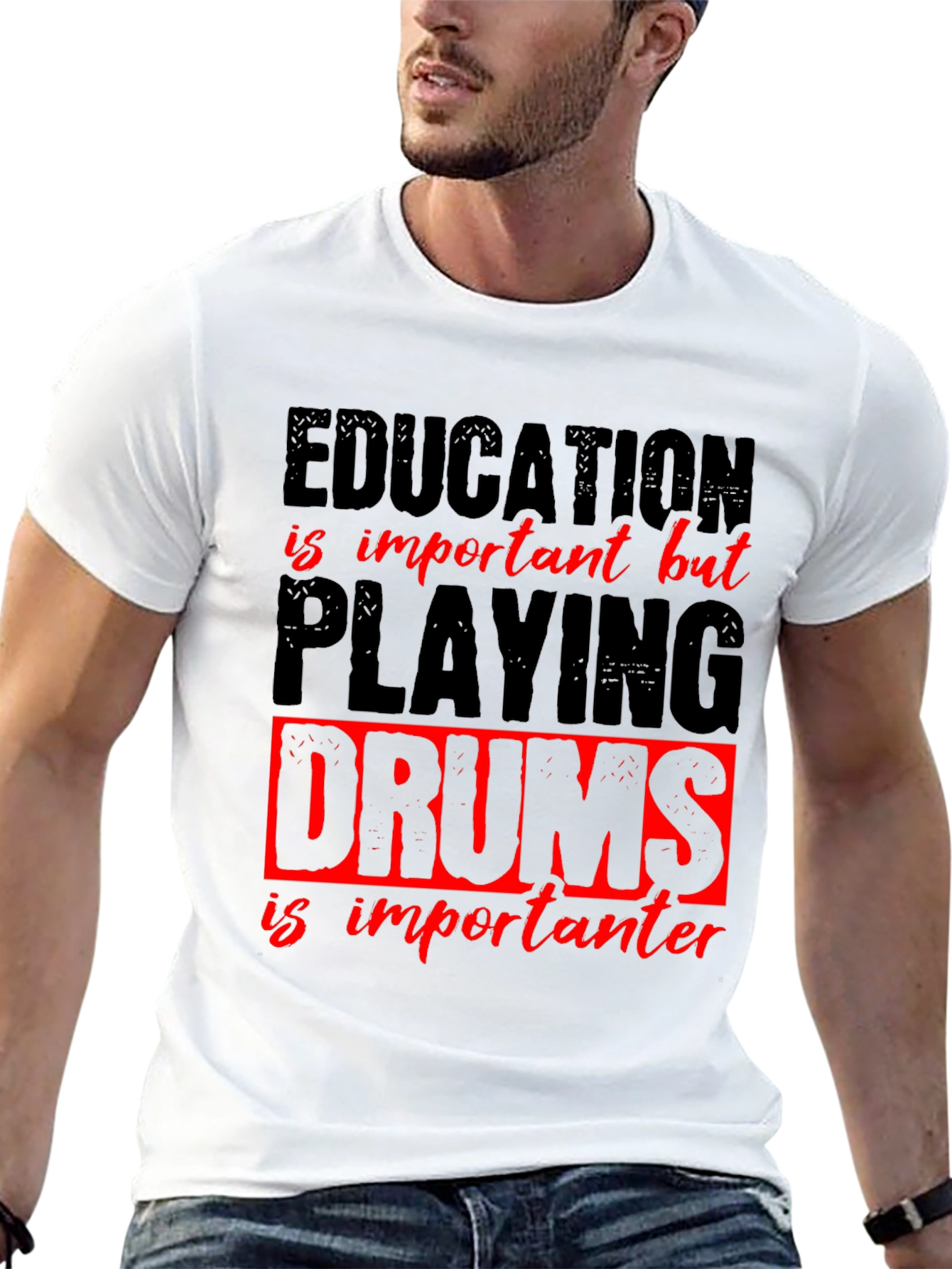 Education vs. Drums Graphic Tee