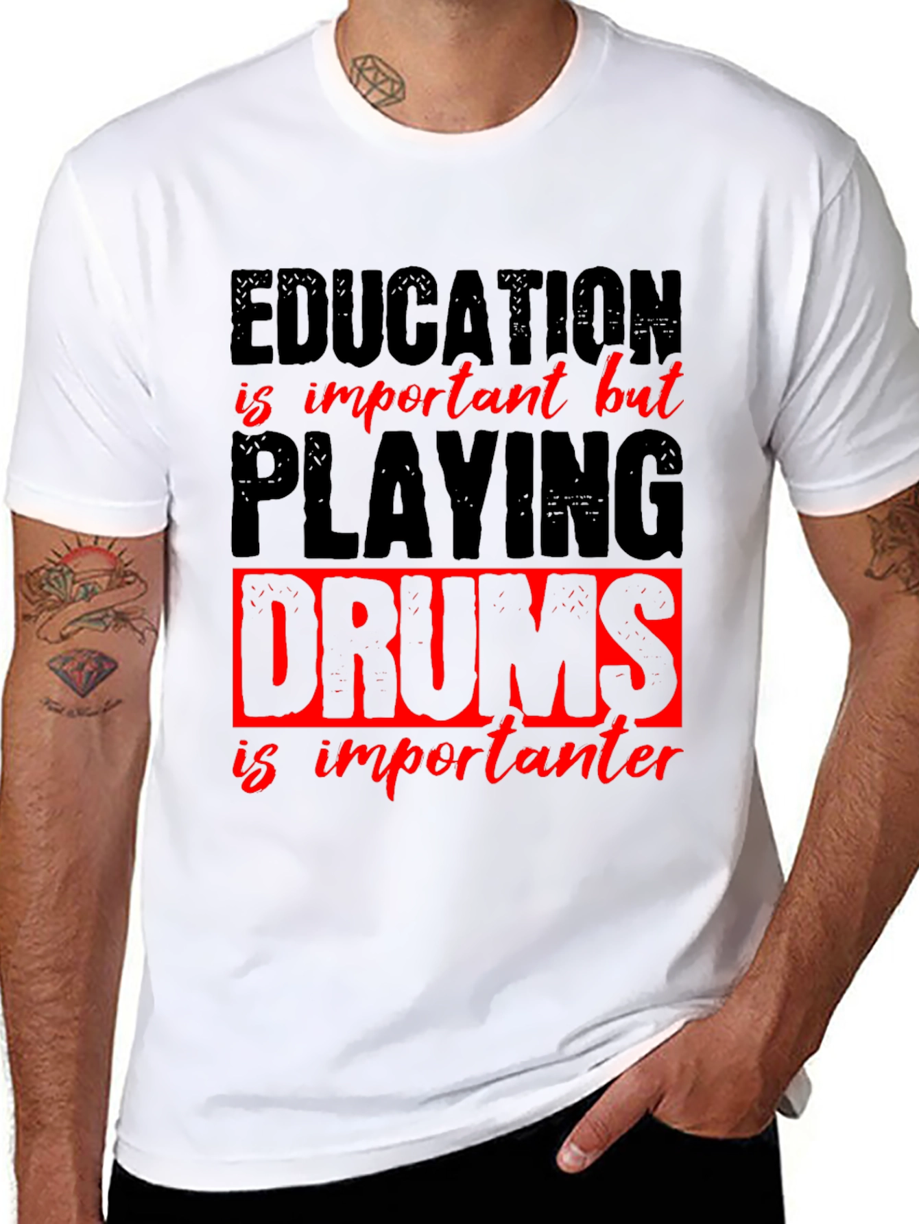 Education vs. Drums Graphic Tee
