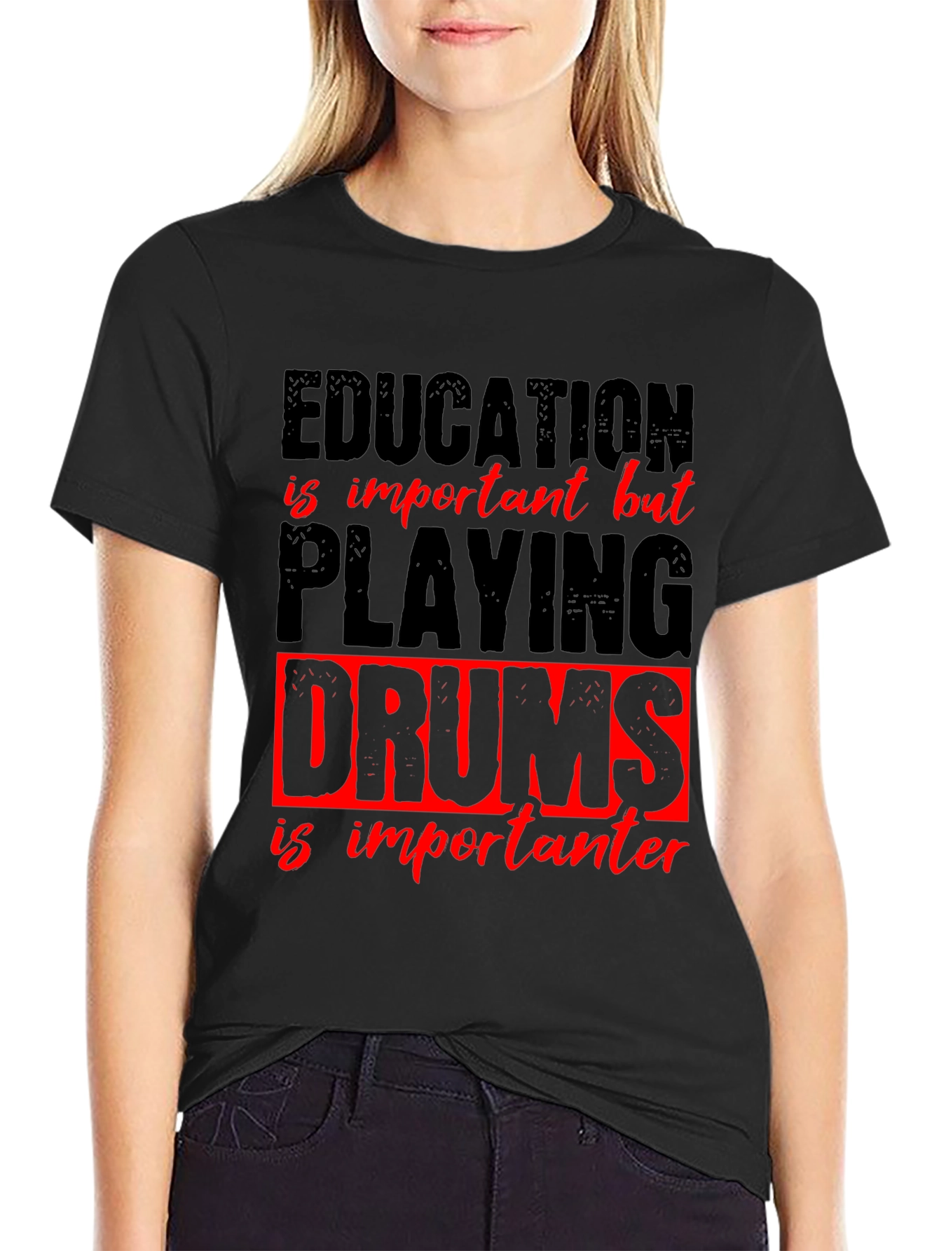Education vs. Drums Graphic Tee