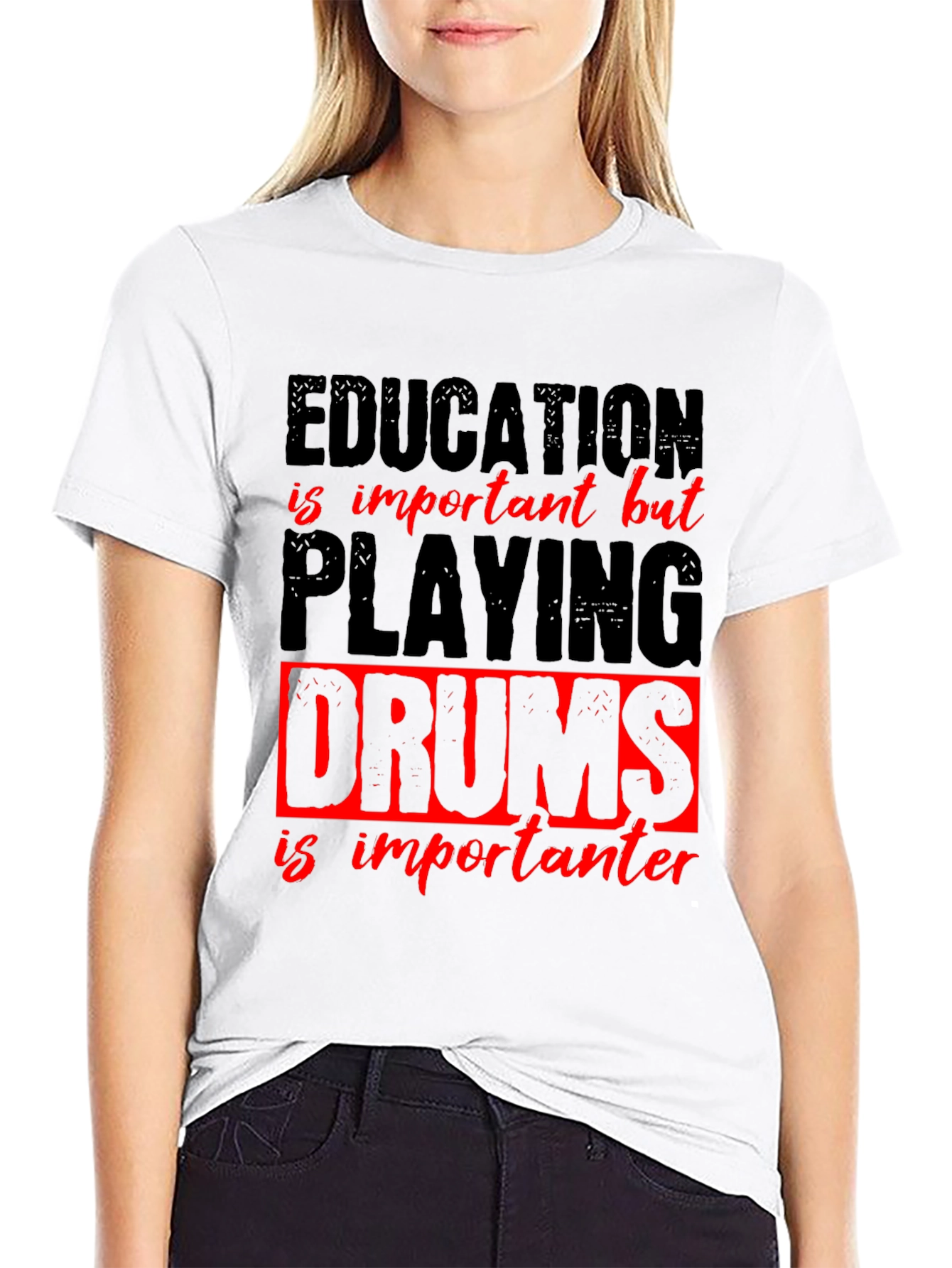 Education vs. Drums Graphic Tee