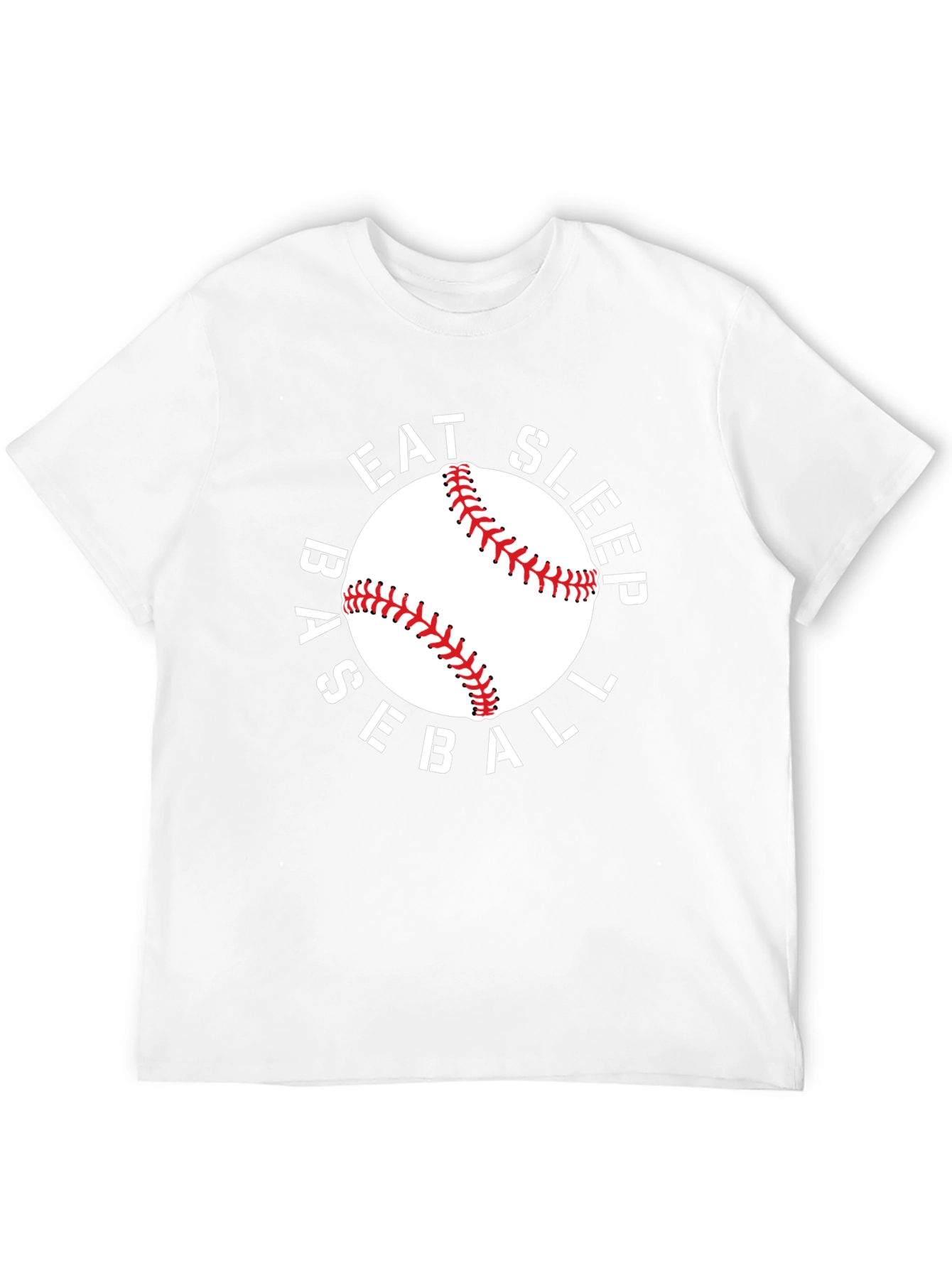 Eat Sleep Baseball T-Shirt - Black Crew Neck Tee