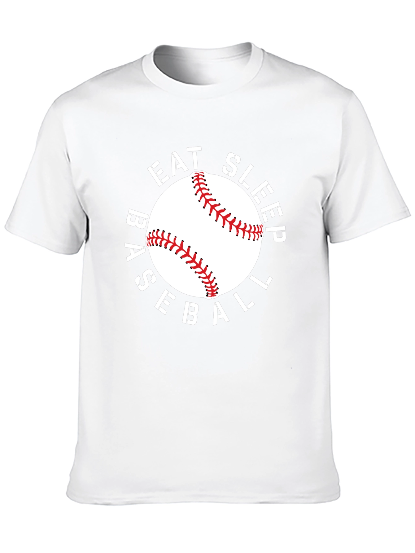 Eat Sleep Baseball T-Shirt - Black Crew Neck Tee