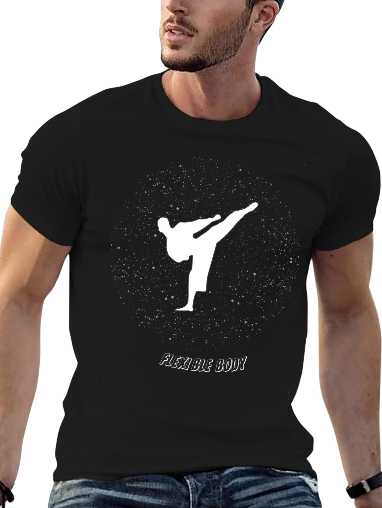 Flexible Body Black Graphic Tee