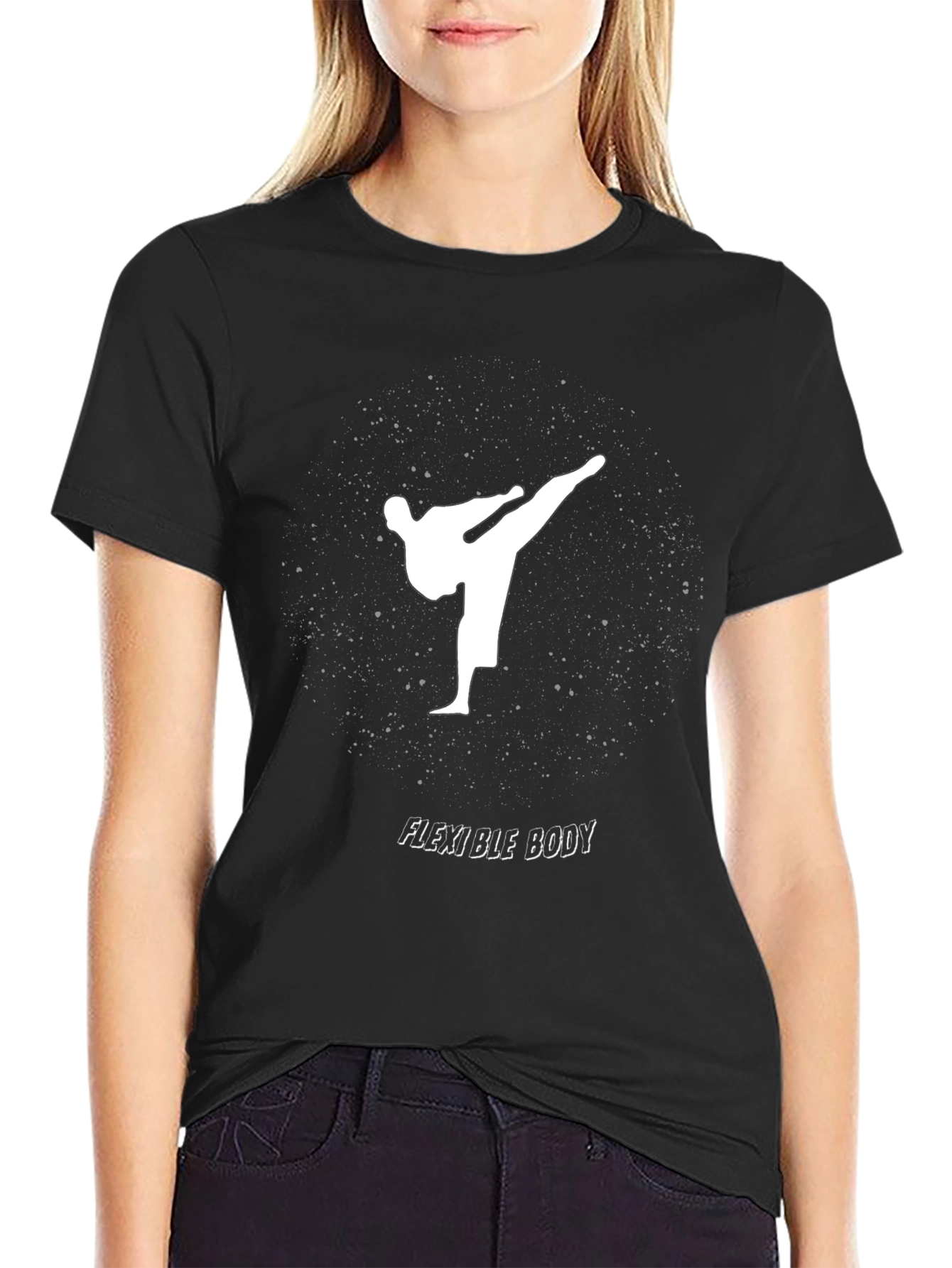 Flexible Body Black Graphic Tee