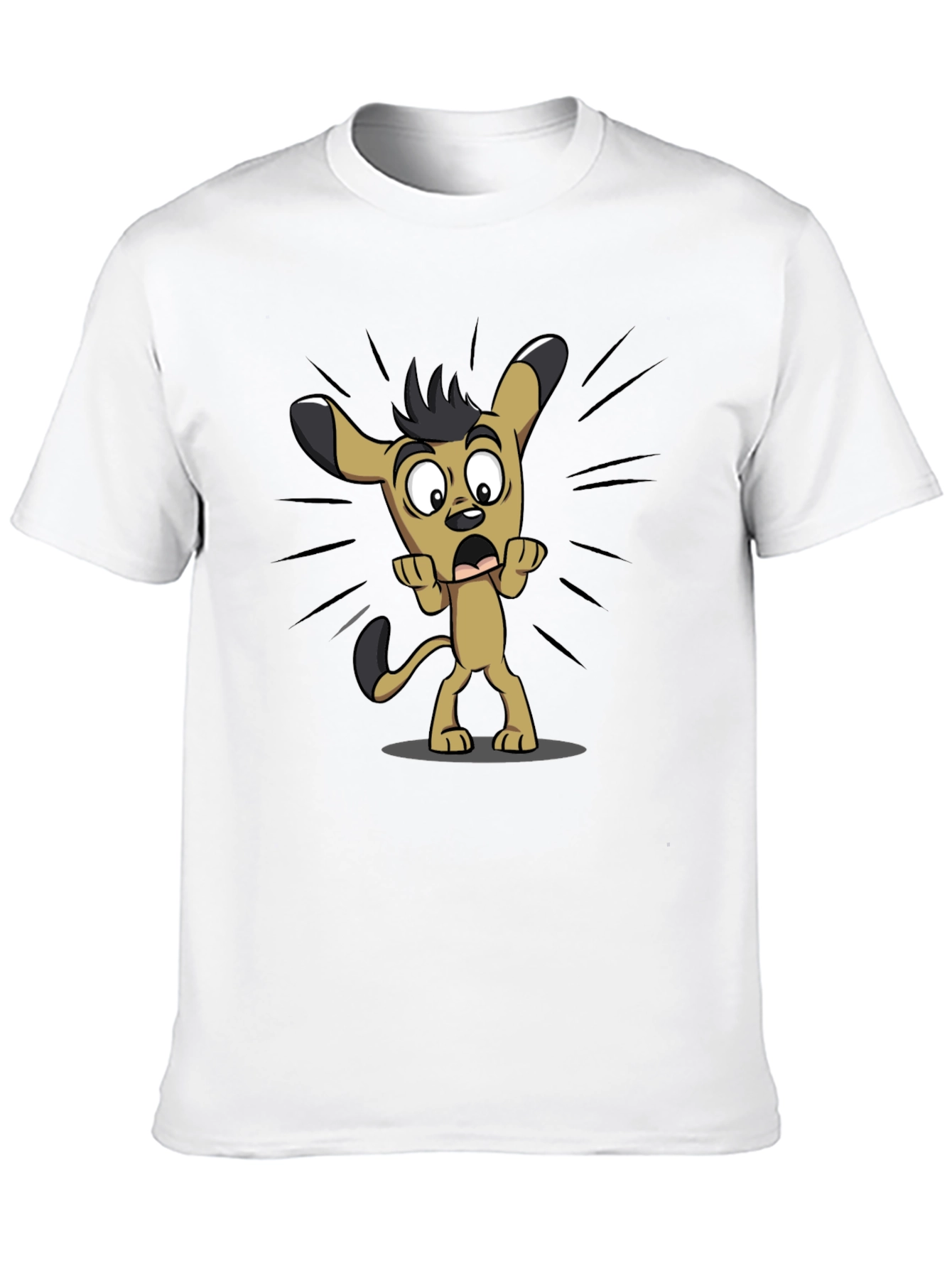Funny Cartoon Dog Black T-Shirt