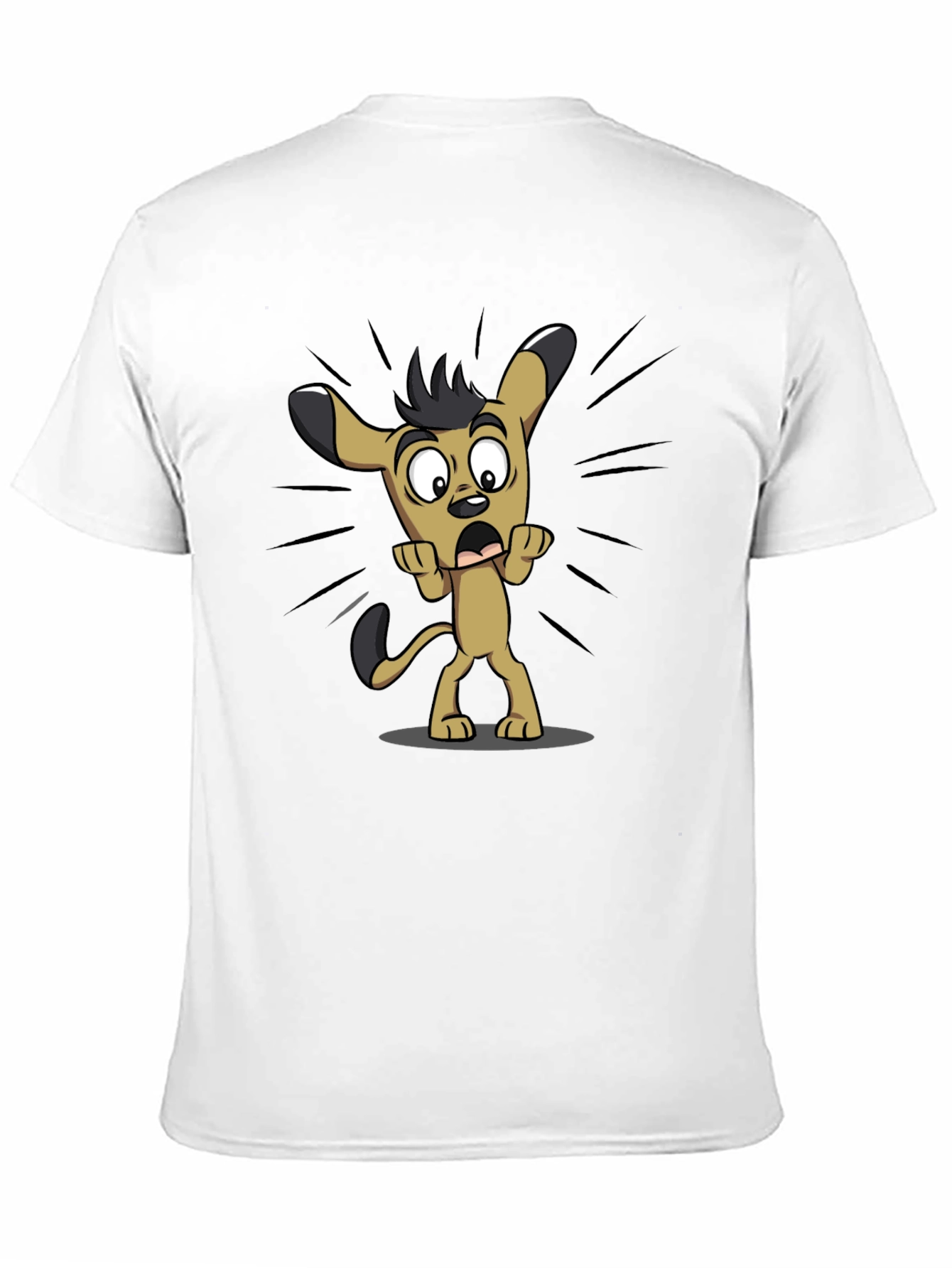 Funny Cartoon Dog Black T-Shirt