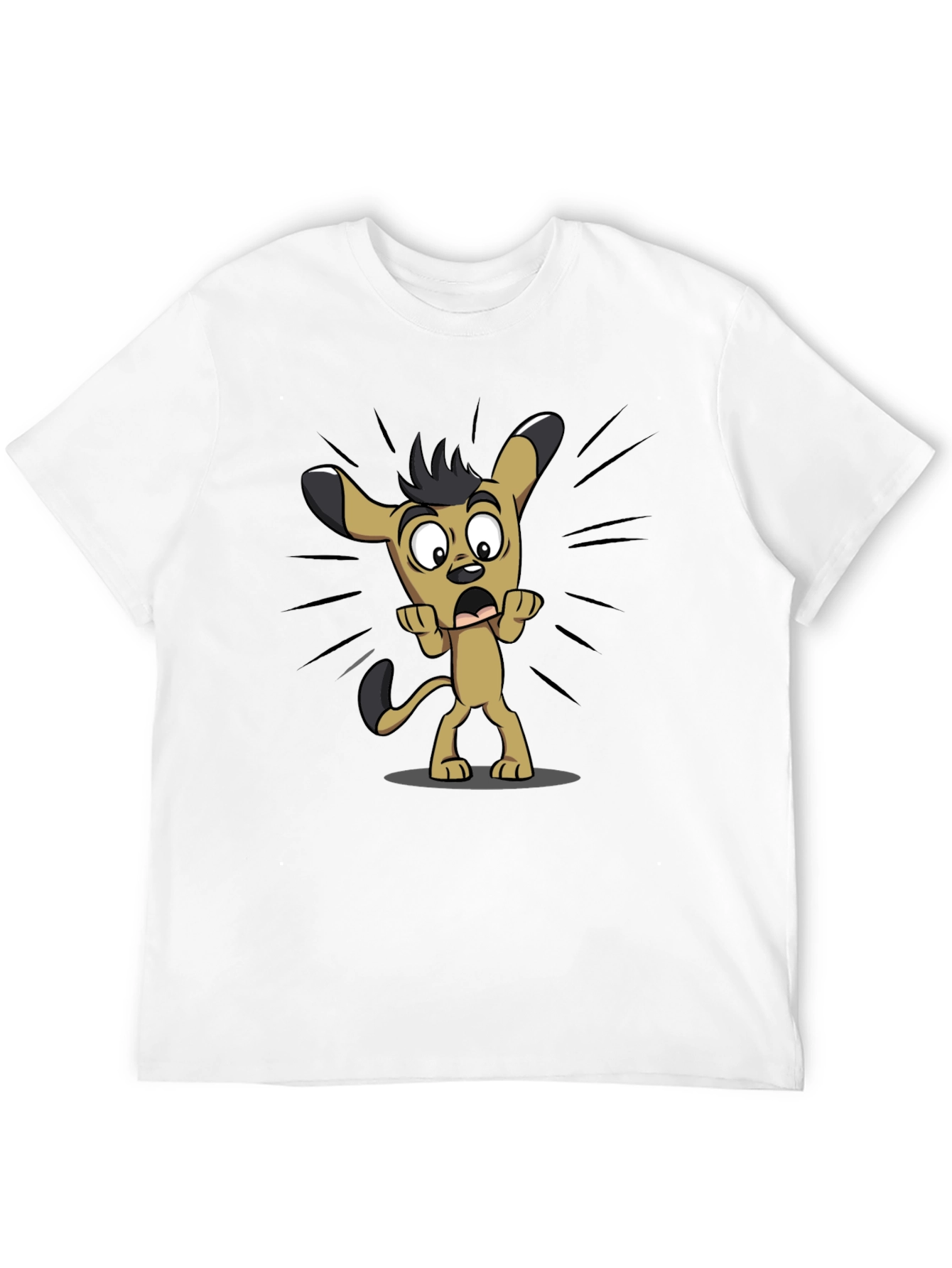 Funny Cartoon Dog Black T-Shirt