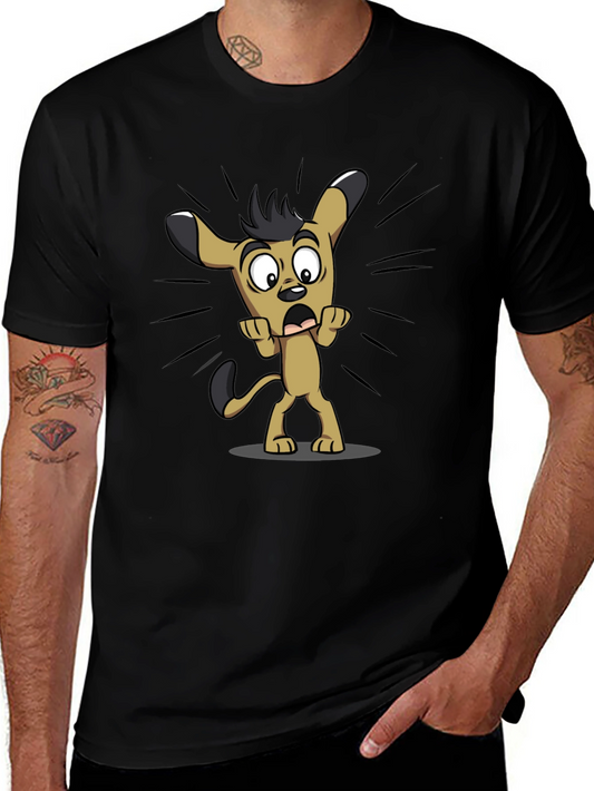 Funny Cartoon Dog Black T-Shirt