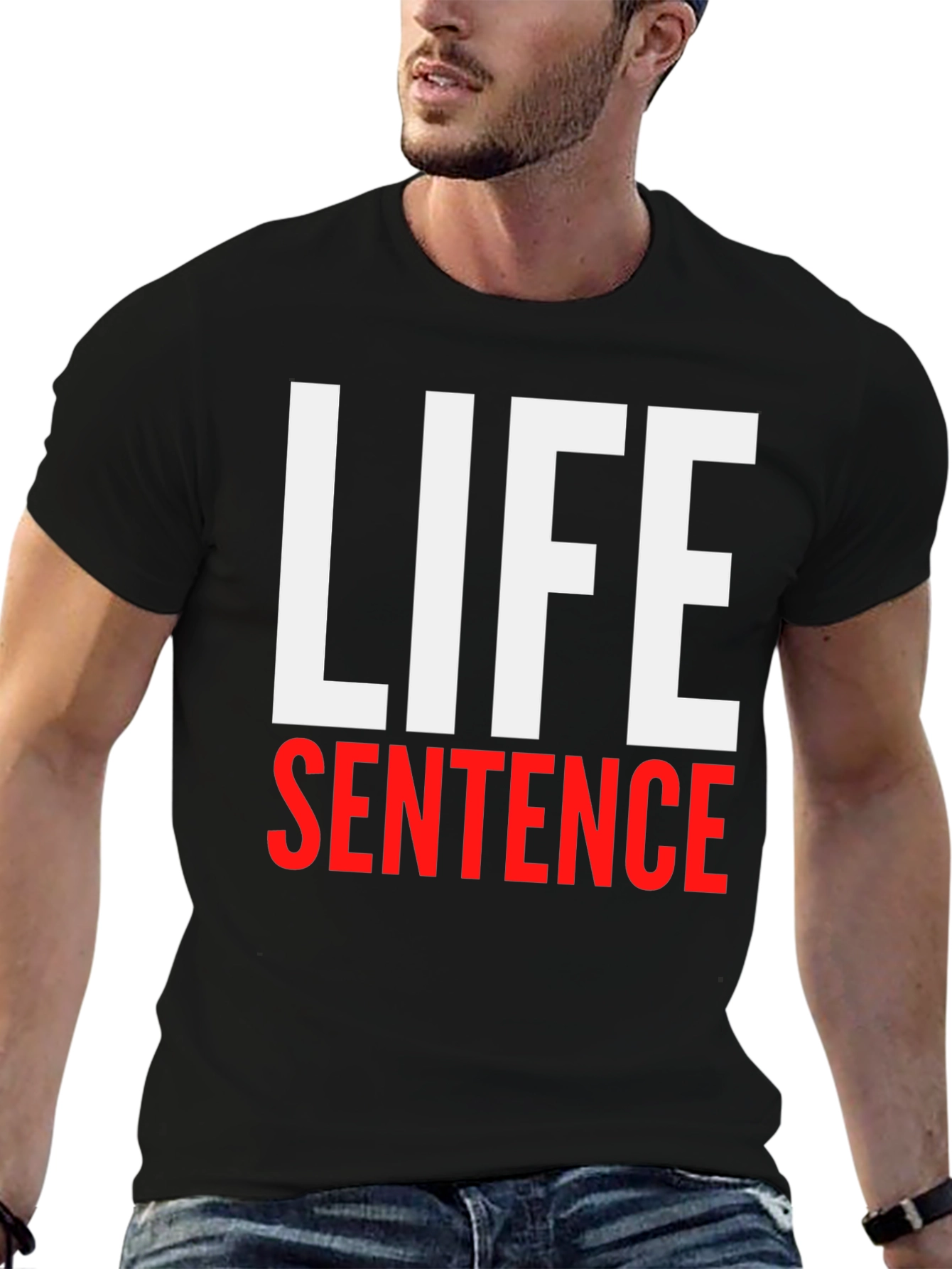 Life Sentence Graphic Print Black T-Shirt