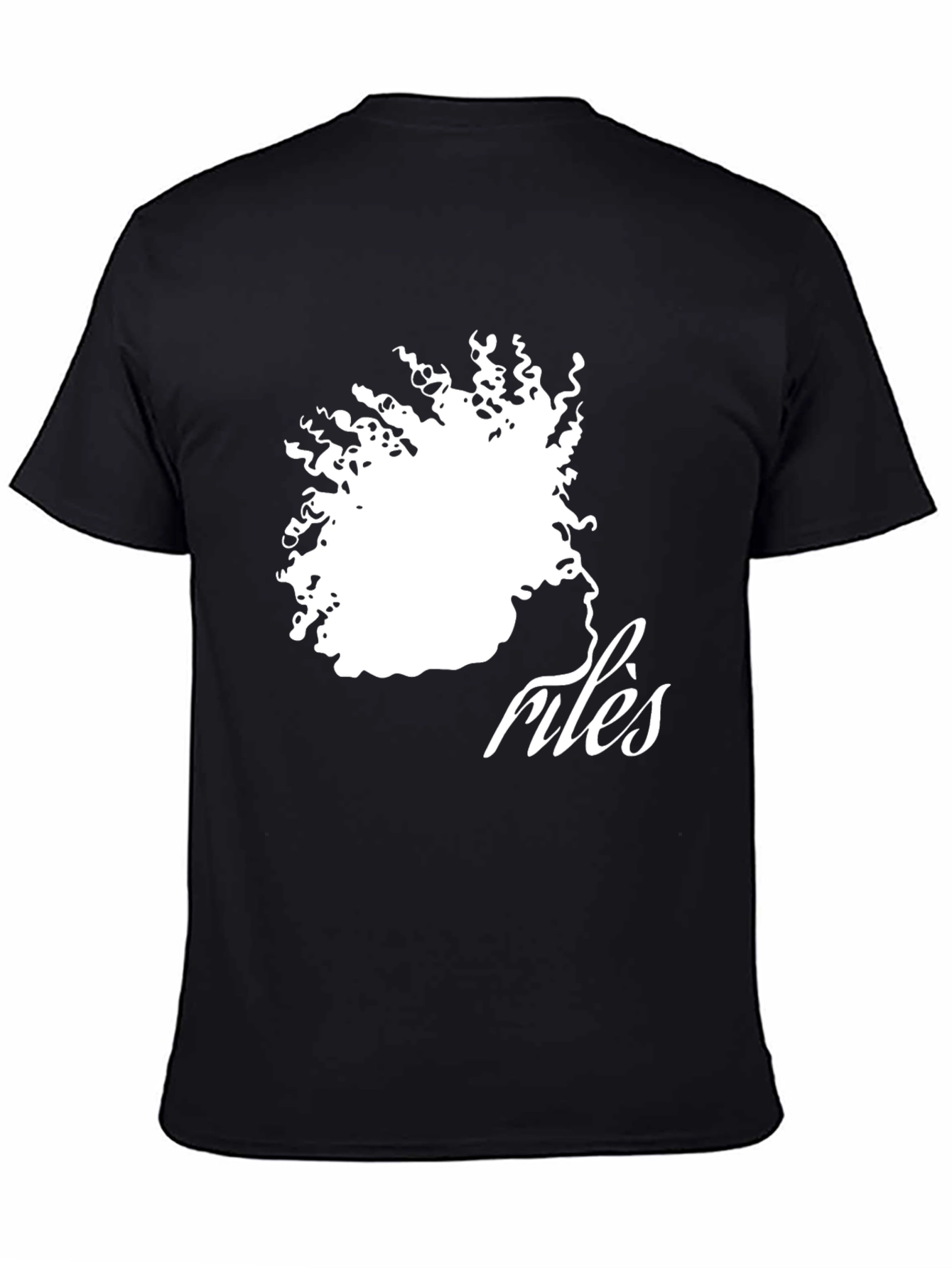 Stylish Black T-Shirt with Artistic Afro Silhouette