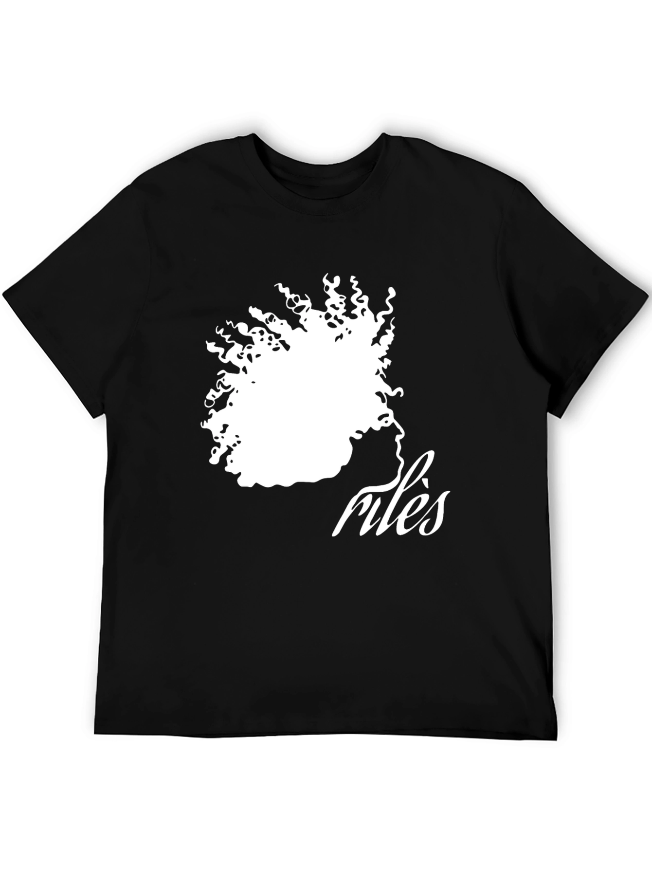Stylish Black T-Shirt with Artistic Afro Silhouette