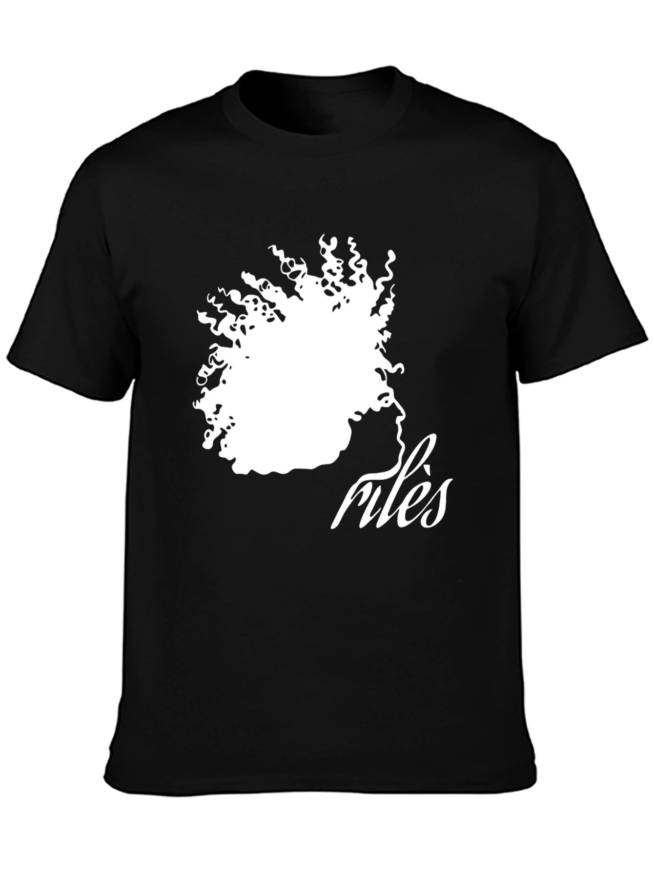Stylish Black T-Shirt with Artistic Afro Silhouette