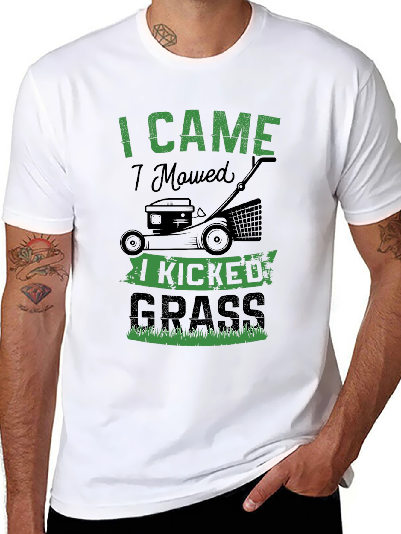 I Came I Mowed I Kicked Grass Graphic Tee