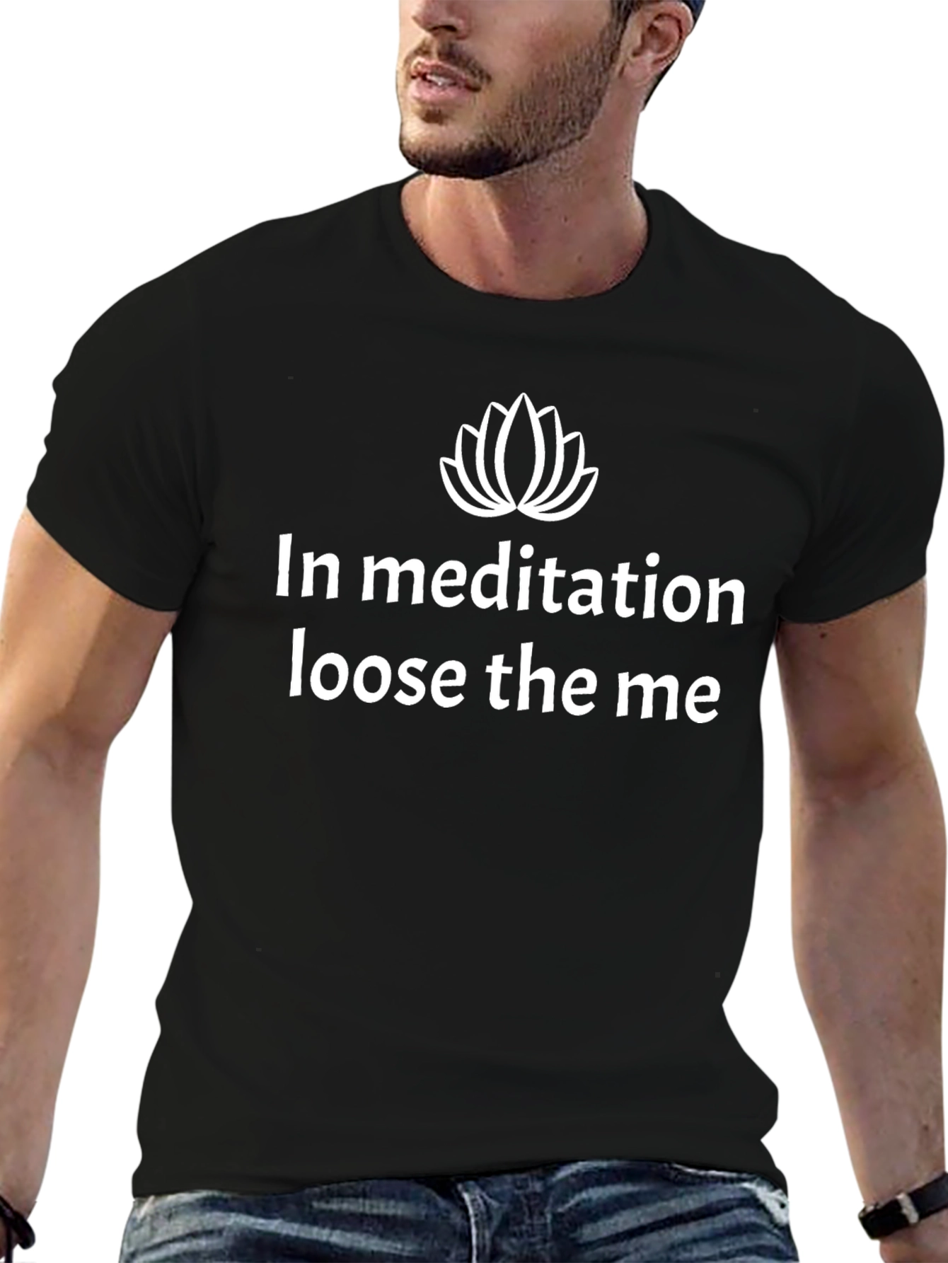 Meditative Relaxation Tee: Loose the Me Black T-Shirt