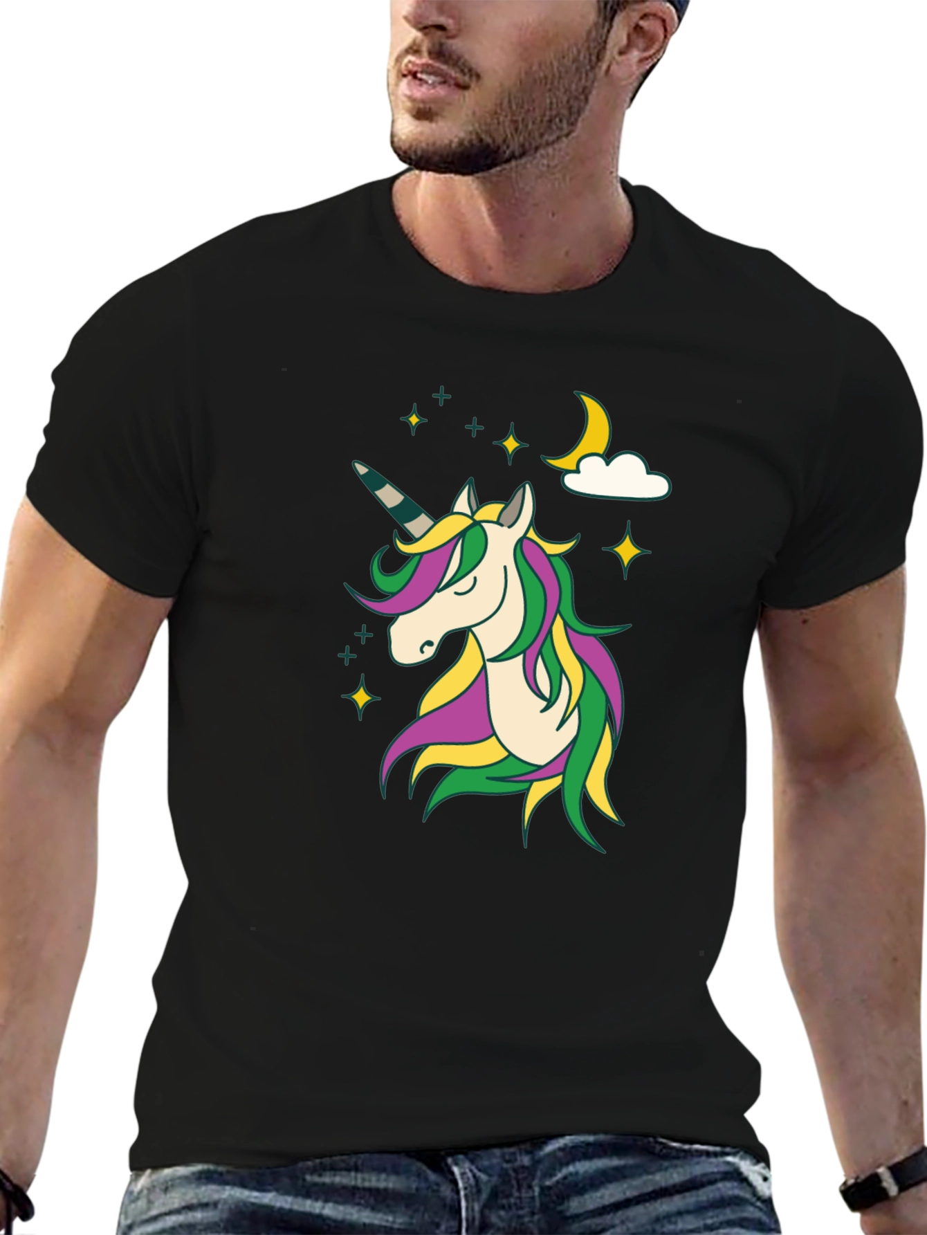 Unicorn Graphic Print Crew Neck Tee