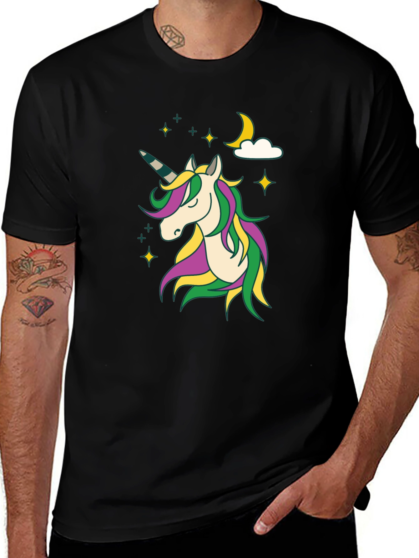 Unicorn Graphic Print Crew Neck Tee