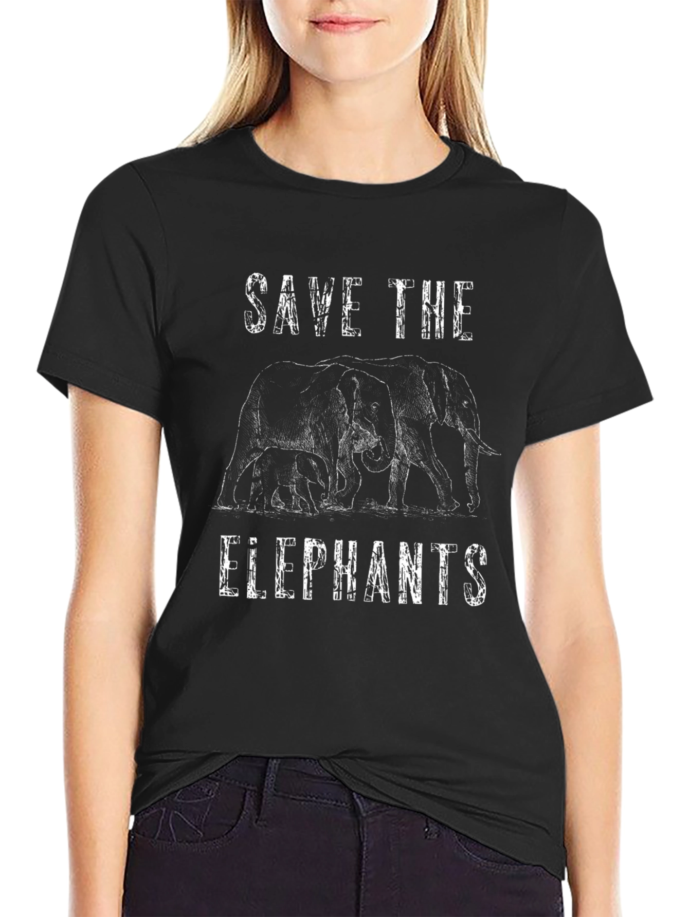Save The Elephants Black T-Shirt